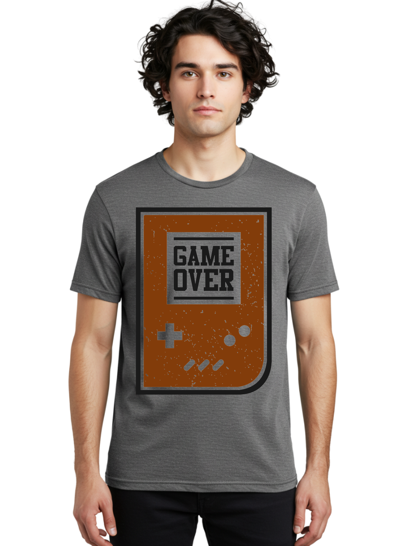 Game-Over Men'S Graphic Tee, 100% Cotton, Comfortable Casual Summer Wear, Machine Washable, Game Over Screen, Retro Video Game, Nostalgic Gaming, Classic Arcade, Pixel Art, Game Over Text, Old School Gaming, Vintage Console -  Aaa632