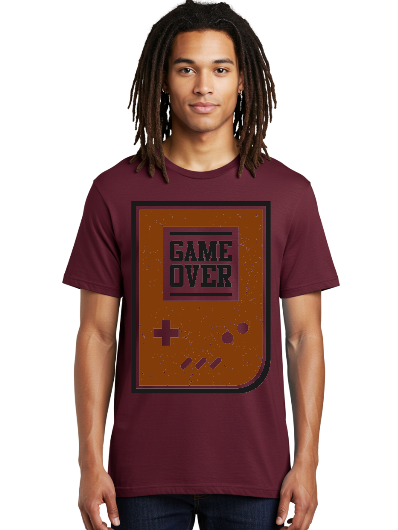 Game-Over Men'S Graphic Tee, 100% Cotton, Comfortable Casual Summer Wear, Machine Washable, Game Over Screen, Retro Video Game, Nostalgic Gaming, Classic Arcade, Pixel Art, Game Over Text, Old School Gaming, Vintage Console -  Aaa632