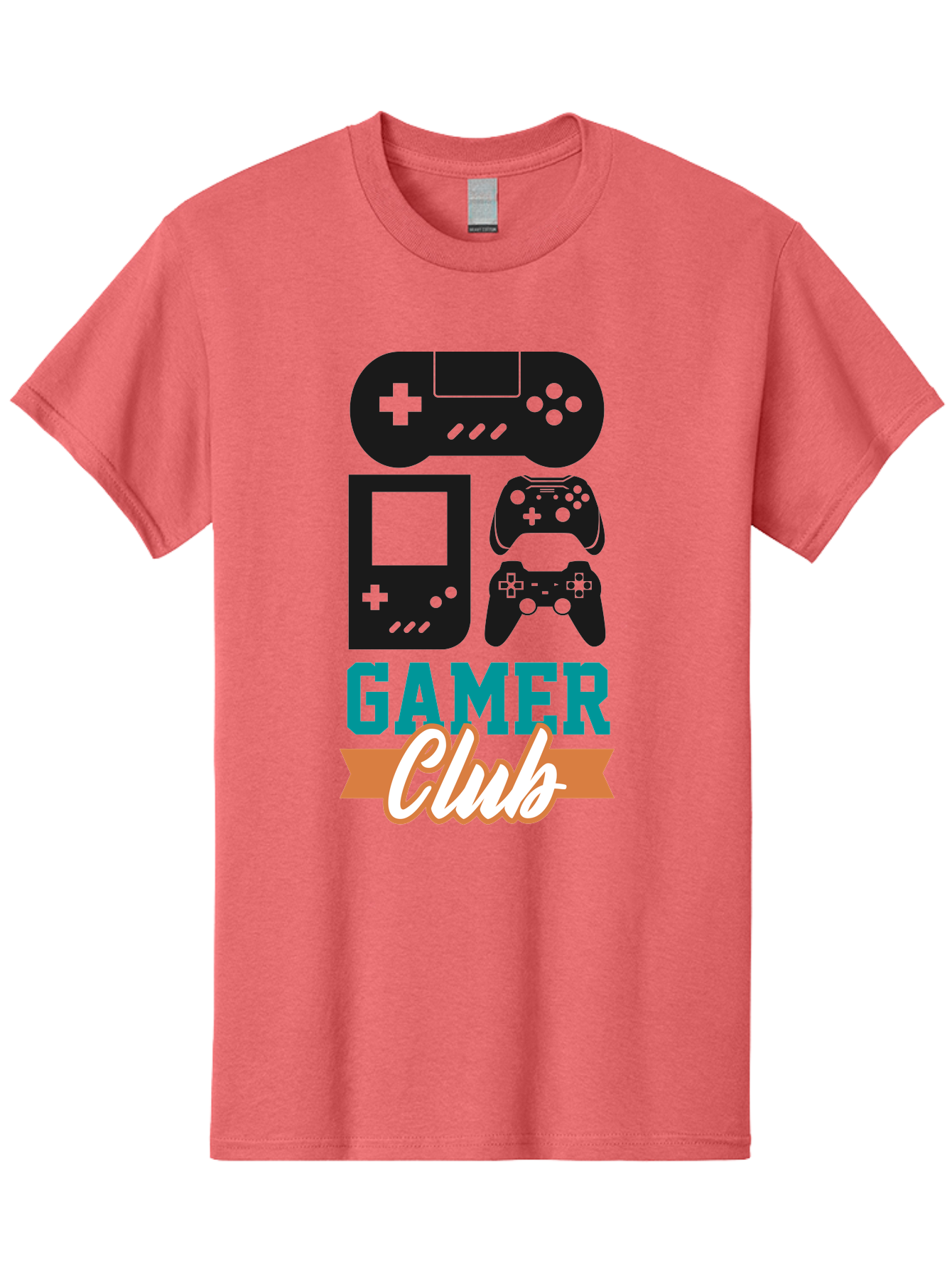Gamer-Club Men'S Graphic Tee, 100% Cotton, Comfortable Casual Summer Wear, Machine Washable, Gaming Club, Gamer Community, Game Controllers, Video Games, Gamepad, Gaming Console, Game Controller Graphics, Gaming Accessories, Game Night -  Aaa633