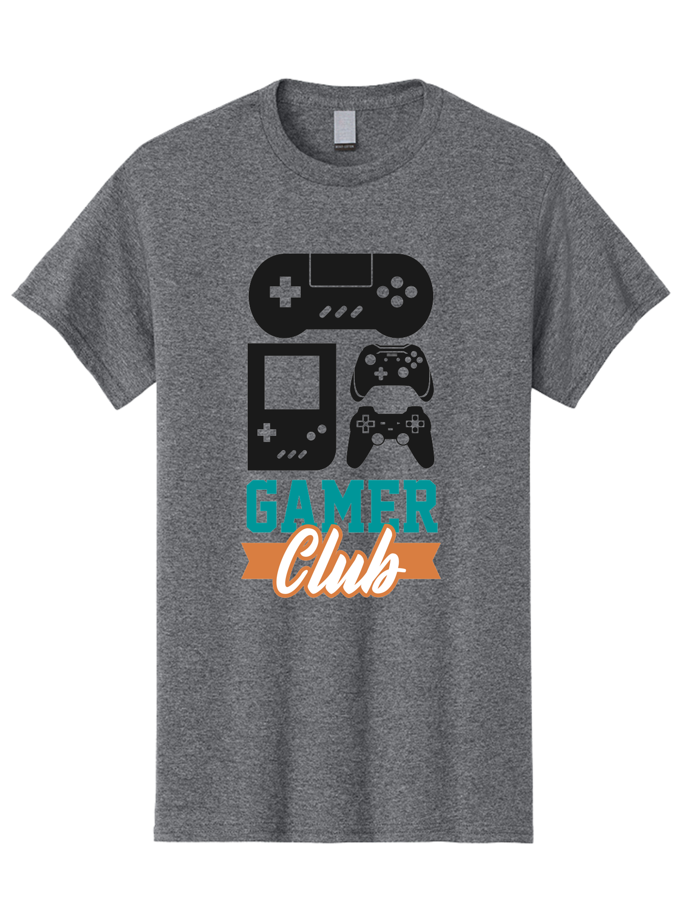 Gamer-Club Men'S Graphic Tee, 100% Cotton, Comfortable Casual Summer Wear, Machine Washable, Gaming Club, Gamer Community, Game Controllers, Video Games, Gamepad, Gaming Console, Game Controller Graphics, Gaming Accessories, Game Night -  Aaa633