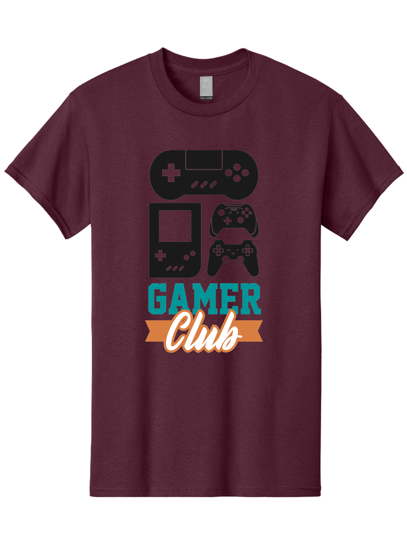 Gamer-Club Men'S Graphic Tee, 100% Cotton, Comfortable Casual Summer Wear, Machine Washable, Gaming Club, Gamer Community, Game Controllers, Video Games, Gamepad, Gaming Console, Game Controller Graphics, Gaming Accessories, Game Night -  Aaa633