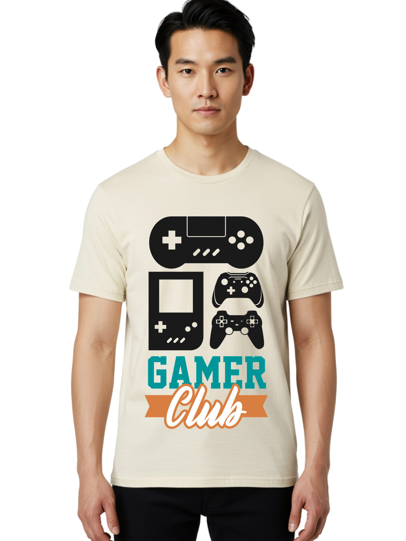 Gamer-Club Men'S Graphic Tee, 100% Cotton, Comfortable Casual Summer Wear, Machine Washable, Gaming Club, Gamer Community, Game Controllers, Video Games, Gamepad, Gaming Console, Game Controller Graphics, Gaming Accessories, Game Night -  Aaa633