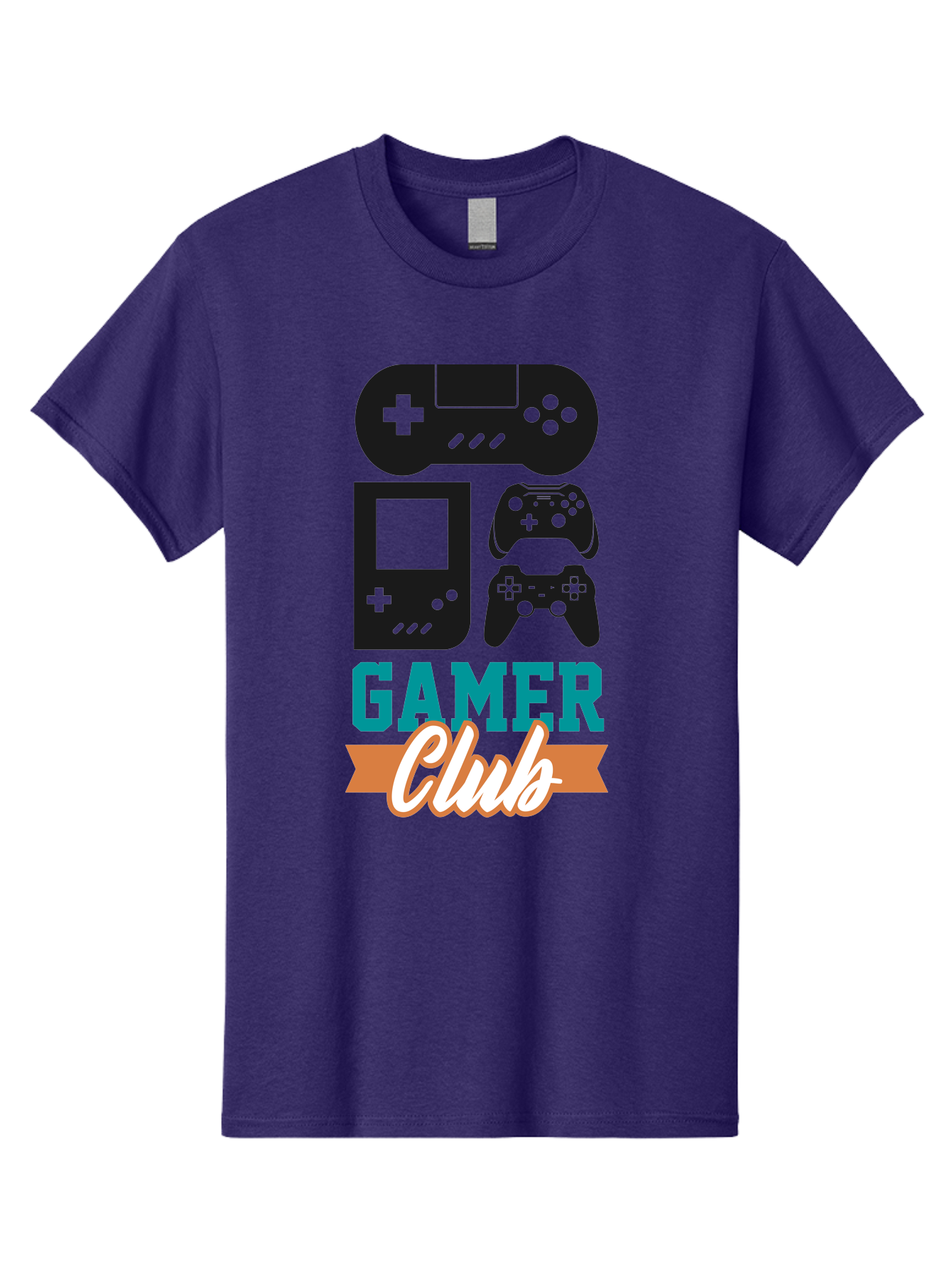 Gamer-Club Men'S Graphic Tee, 100% Cotton, Comfortable Casual Summer Wear, Machine Washable, Gaming Club, Gamer Community, Game Controllers, Video Games, Gamepad, Gaming Console, Game Controller Graphics, Gaming Accessories, Game Night -  Aaa633