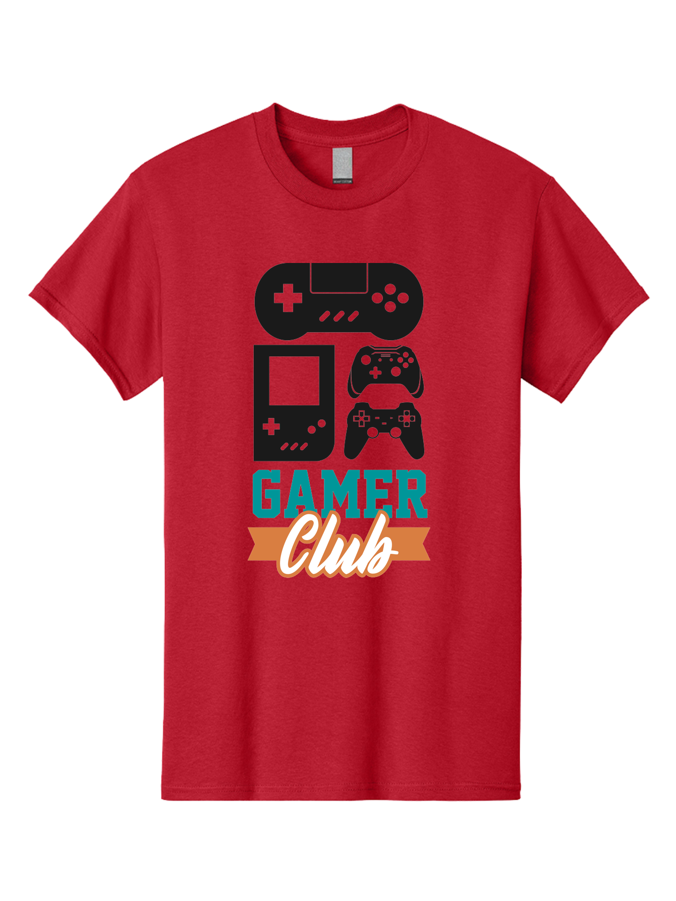 Gamer-Club Men'S Graphic Tee, 100% Cotton, Comfortable Casual Summer Wear, Machine Washable, Gaming Club, Gamer Community, Game Controllers, Video Games, Gamepad, Gaming Console, Game Controller Graphics, Gaming Accessories, Game Night -  Aaa633
