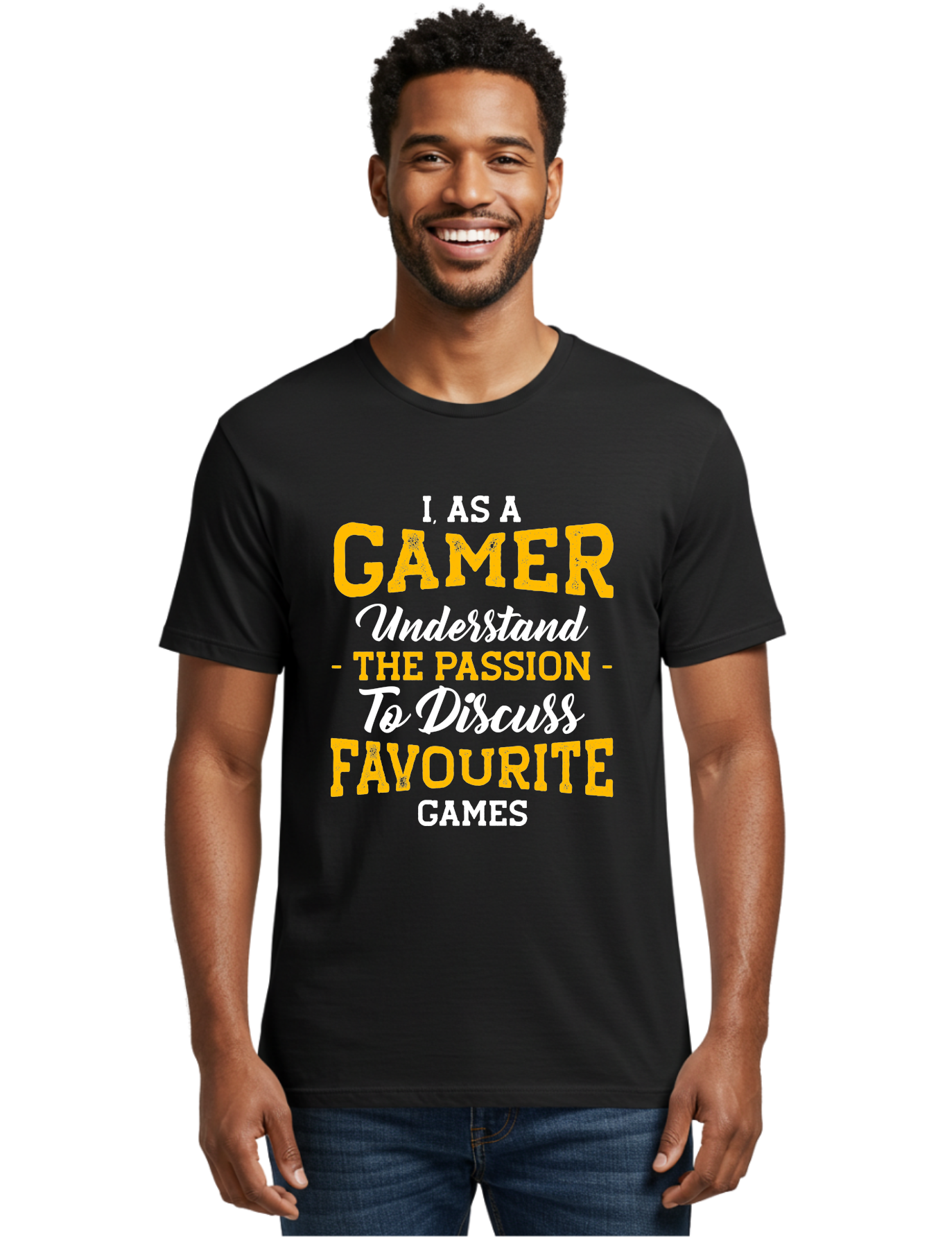Gamer-Quote Men'S Graphic Tee, 100% Cotton, Comfortable Casual Summer Wear, Machine Washable, Gamer Culture, Gaming Passion, Discussing Favorite Games, Gamer Community, Video Game Enthusiasm, Gaming Interest, Gamer Life -  Aaa636