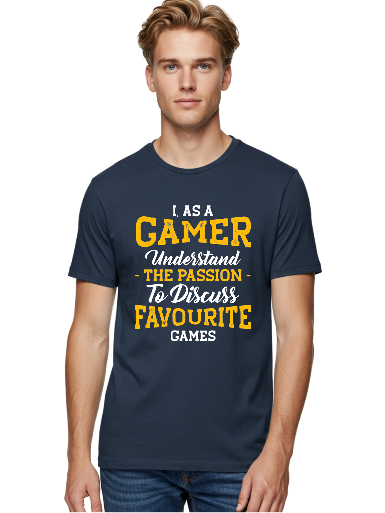 Gamer-Quote Men'S Graphic Tee, 100% Cotton, Comfortable Casual Summer Wear, Machine Washable, Gamer Culture, Gaming Passion, Discussing Favorite Games, Gamer Community, Video Game Enthusiasm, Gaming Interest, Gamer Life -  Aaa636