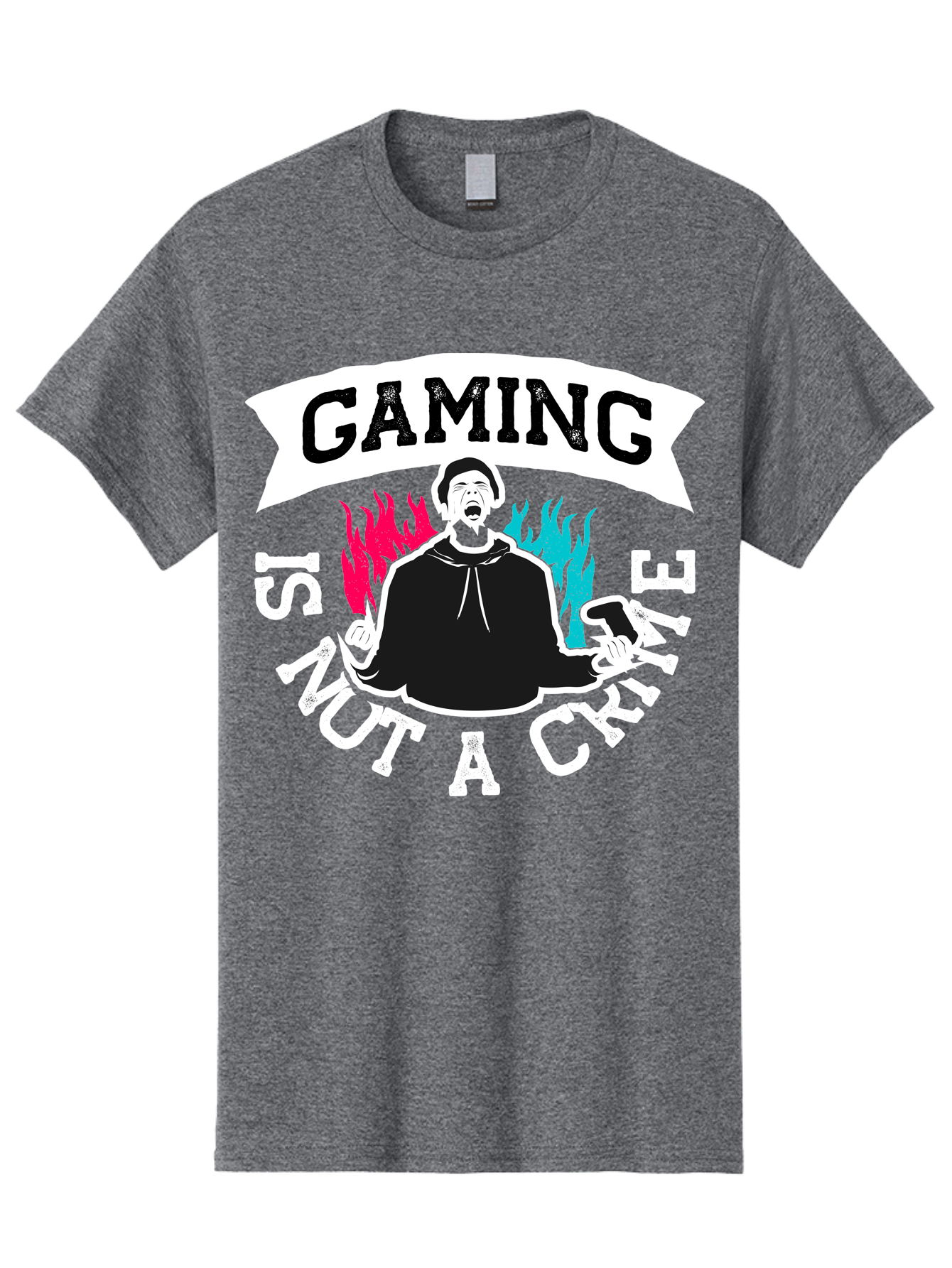 Gaming-Is-Not-A-Crime Men'S Graphic Tee, 100% Cotton, Comfortable Casual Summer Wear, Machine Washable, Gaming Culture, Gamer Identity, Pop Culture Graphics, Bold Typography, Video Game Illustrations, Passionate Expression, Loud And Proud, -  Aaa639