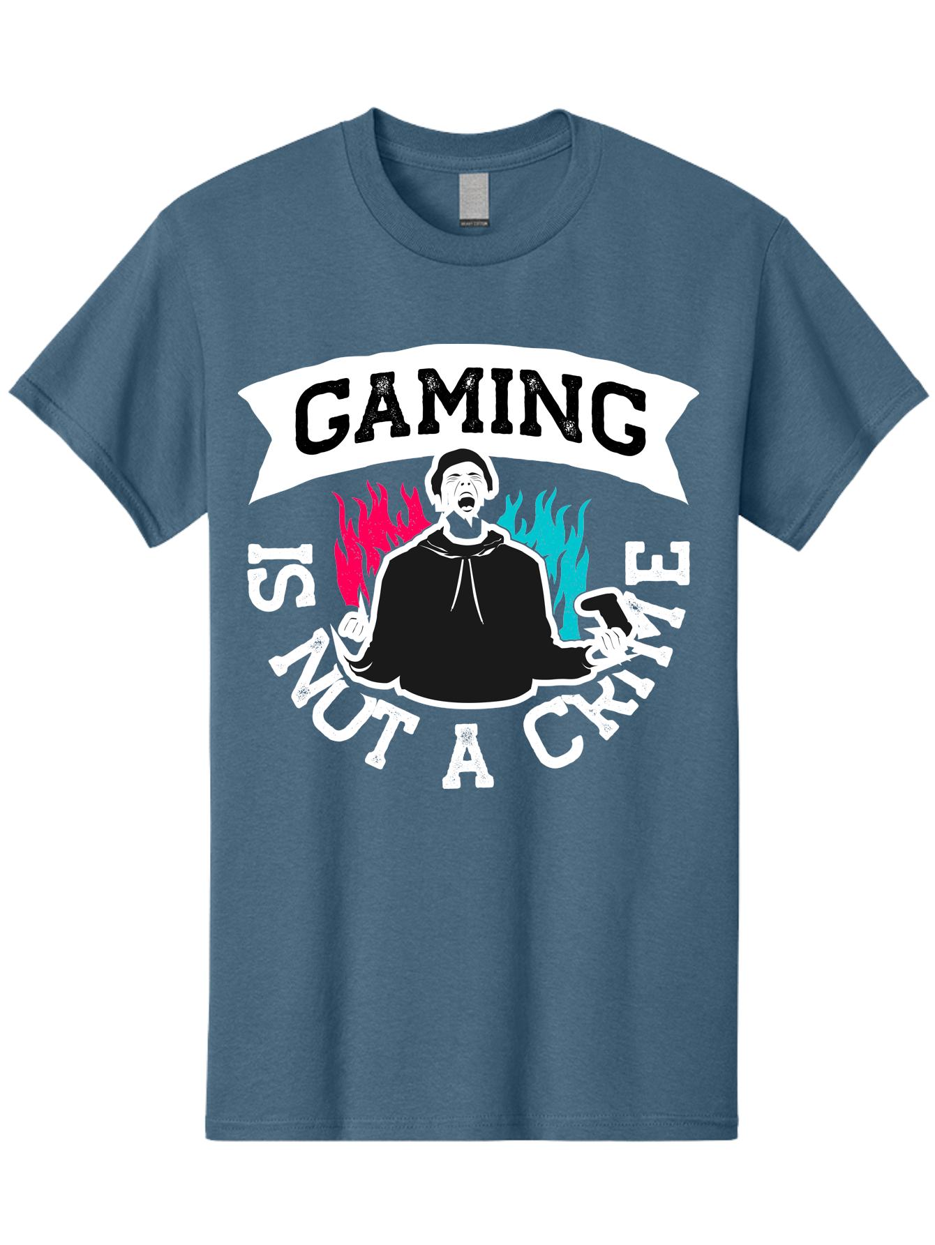 Gaming-Is-Not-A-Crime Men'S Graphic Tee, 100% Cotton, Comfortable Casual Summer Wear, Machine Washable, Gaming Culture, Gamer Identity, Pop Culture Graphics, Bold Typography, Video Game Illustrations, Passionate Expression, Loud And Proud, -  Aaa639
