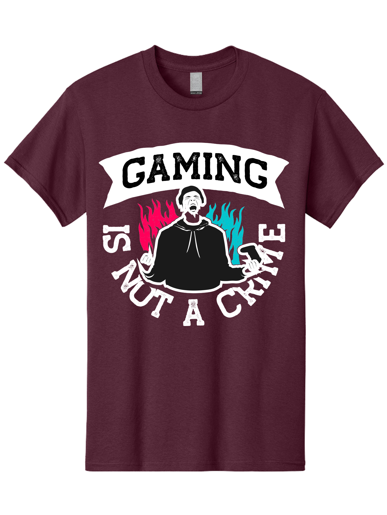 Gaming-Is-Not-A-Crime Men'S Graphic Tee, 100% Cotton, Comfortable Casual Summer Wear, Machine Washable, Gaming Culture, Gamer Identity, Pop Culture Graphics, Bold Typography, Video Game Illustrations, Passionate Expression, Loud And Proud, -  Aaa639