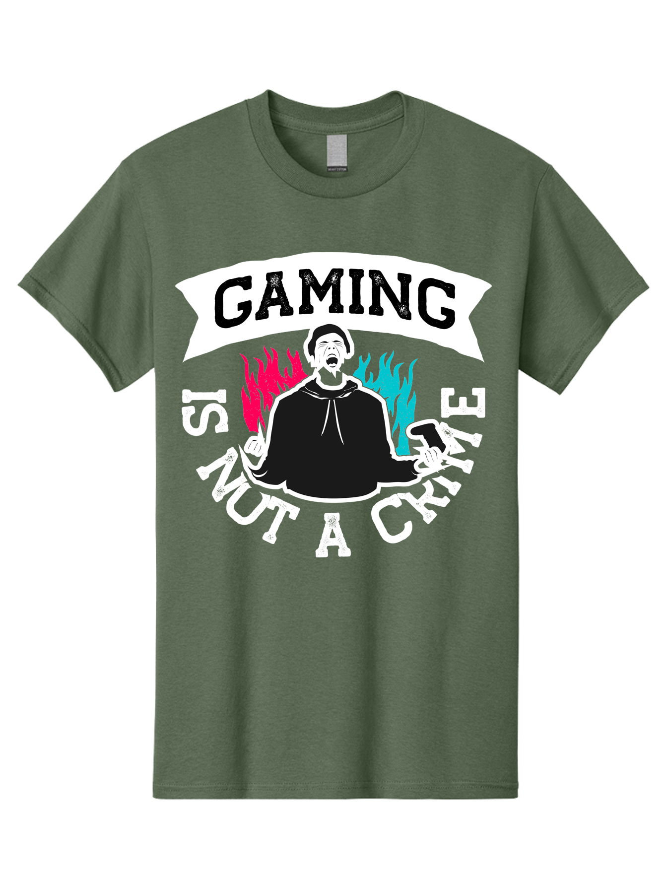 Gaming-Is-Not-A-Crime Men'S Graphic Tee, 100% Cotton, Comfortable Casual Summer Wear, Machine Washable, Gaming Culture, Gamer Identity, Pop Culture Graphics, Bold Typography, Video Game Illustrations, Passionate Expression, Loud And Proud, -  Aaa639