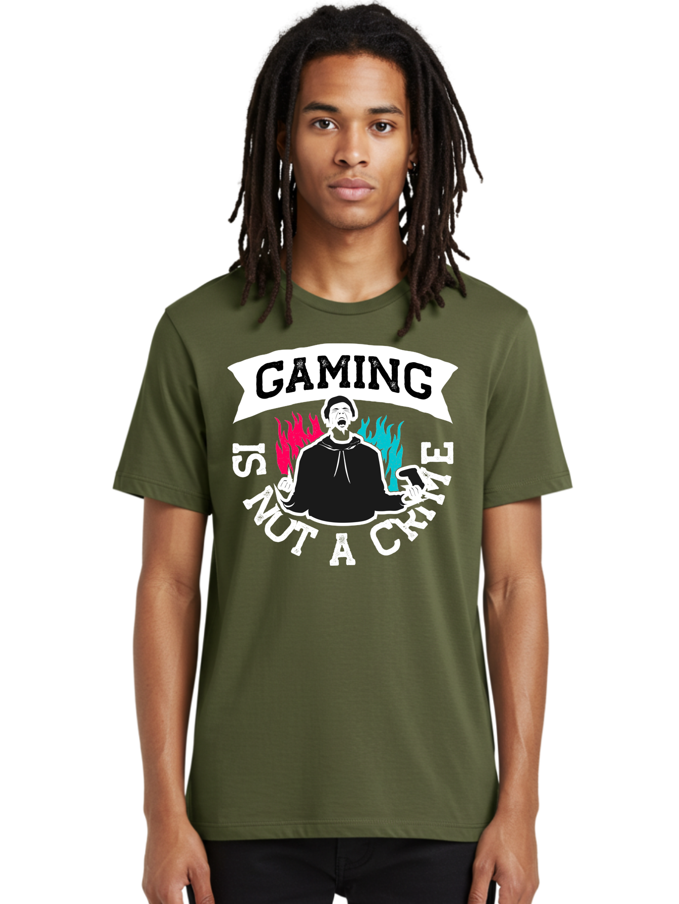 Gaming-Is-Not-A-Crime Men'S Graphic Tee, 100% Cotton, Comfortable Casual Summer Wear, Machine Washable, Gaming Culture, Gamer Identity, Pop Culture Graphics, Bold Typography, Video Game Illustrations, Passionate Expression, Loud And Proud, -  Aaa639