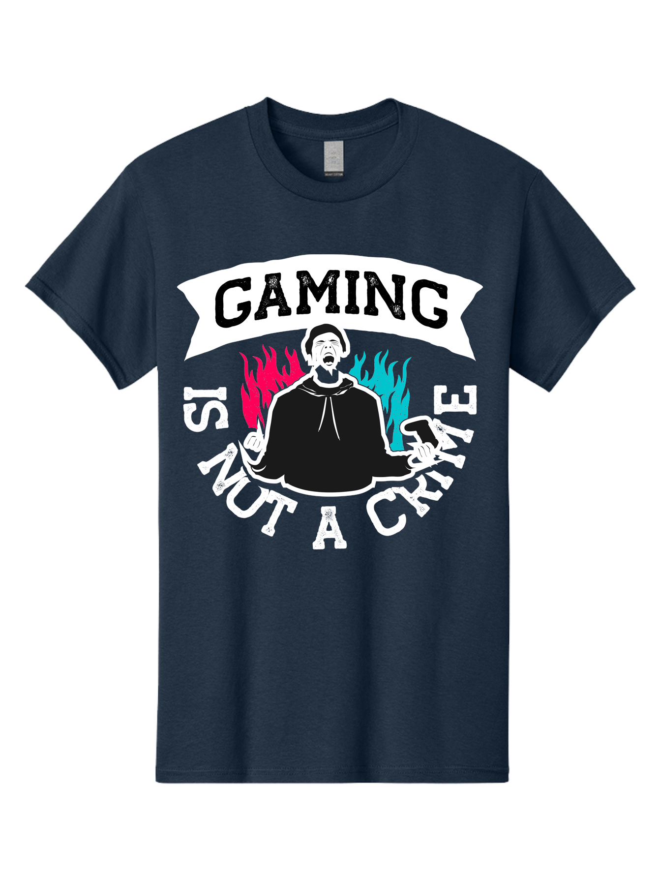 Gaming-Is-Not-A-Crime Men'S Graphic Tee, 100% Cotton, Comfortable Casual Summer Wear, Machine Washable, Gaming Culture, Gamer Identity, Pop Culture Graphics, Bold Typography, Video Game Illustrations, Passionate Expression, Loud And Proud, -  Aaa639