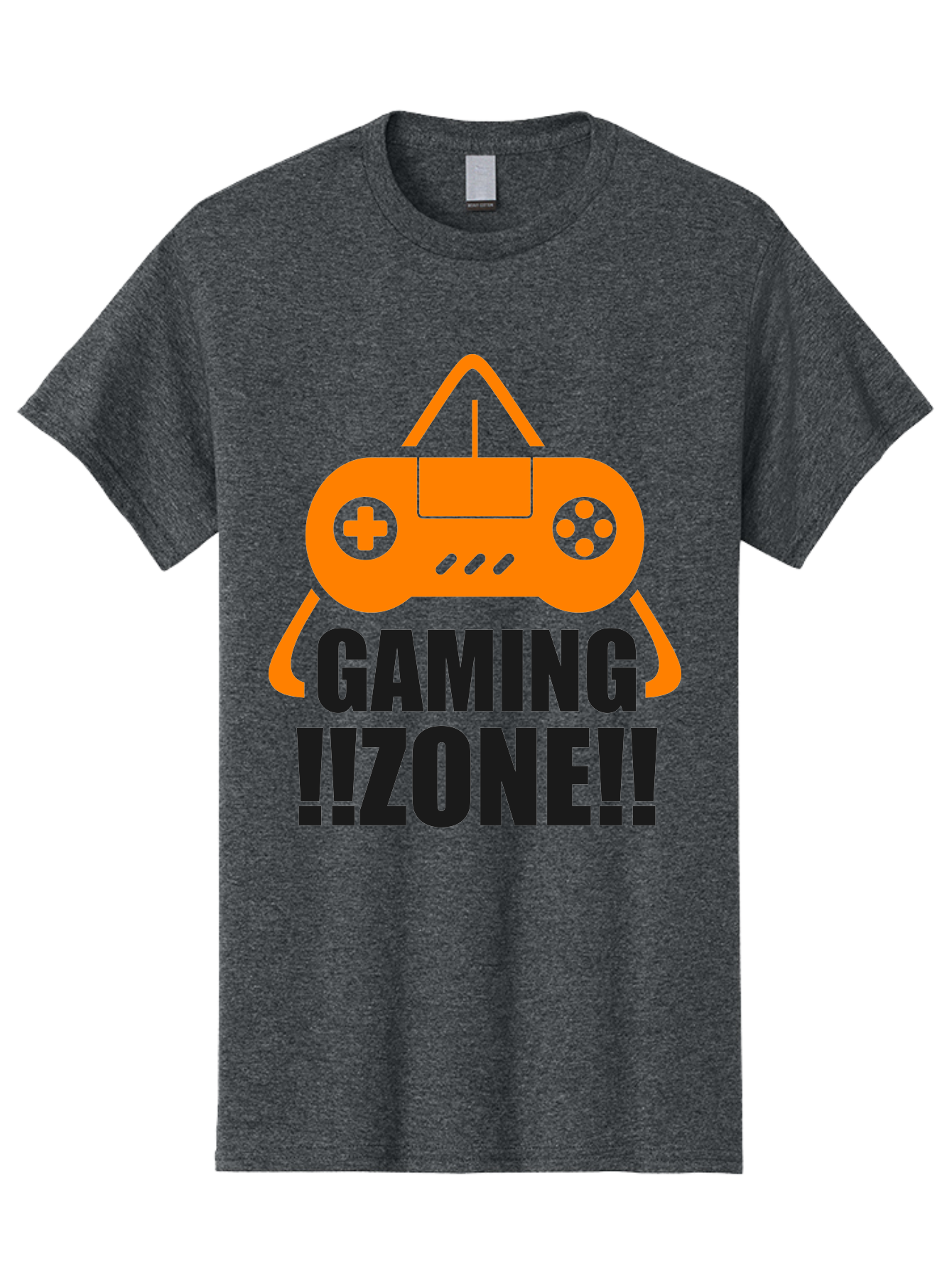 Gaming-Zone Men'S Graphic Tee, 100% Cotton, Comfortable Casual Summer Wear, Machine Washable, Gaming Controller, Orange Graphics, Gaming Zone, Video Games, Gaming Community, Online Gaming, Gaming Culture, Gamer Lifestyle -  Aaa641