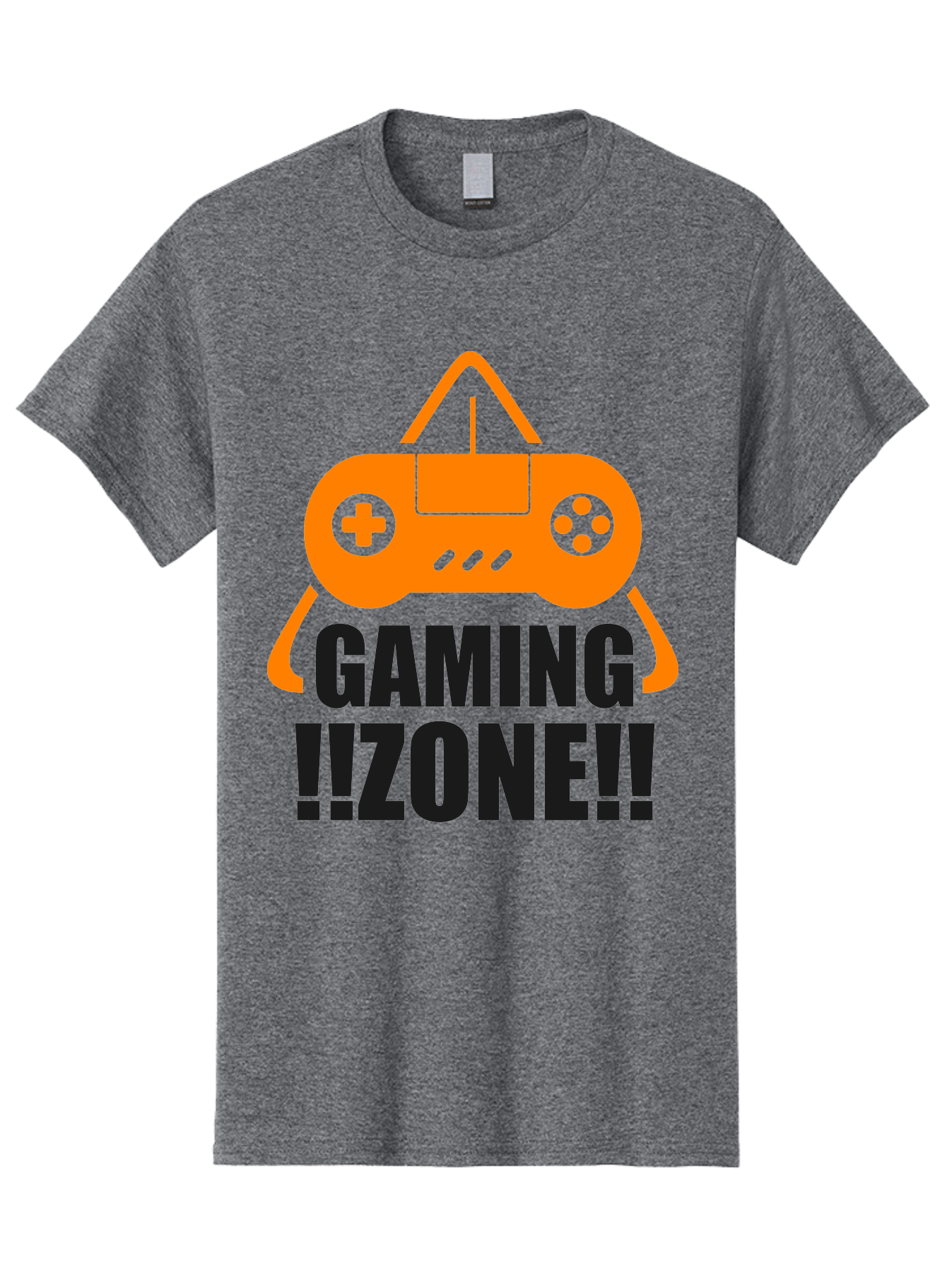 Gaming-Zone Men'S Graphic Tee, 100% Cotton, Comfortable Casual Summer Wear, Machine Washable, Gaming Controller, Orange Graphics, Gaming Zone, Video Games, Gaming Community, Online Gaming, Gaming Culture, Gamer Lifestyle -  Aaa641