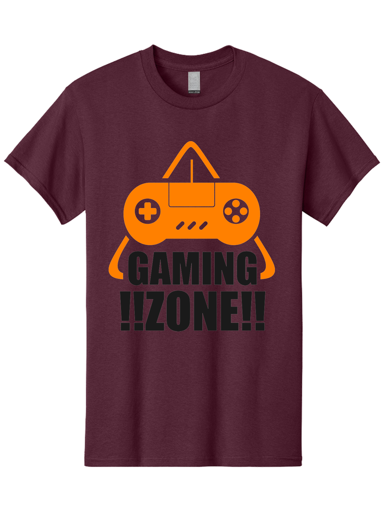 Gaming-Zone Men'S Graphic Tee, 100% Cotton, Comfortable Casual Summer Wear, Machine Washable, Gaming Controller, Orange Graphics, Gaming Zone, Video Games, Gaming Community, Online Gaming, Gaming Culture, Gamer Lifestyle -  Aaa641