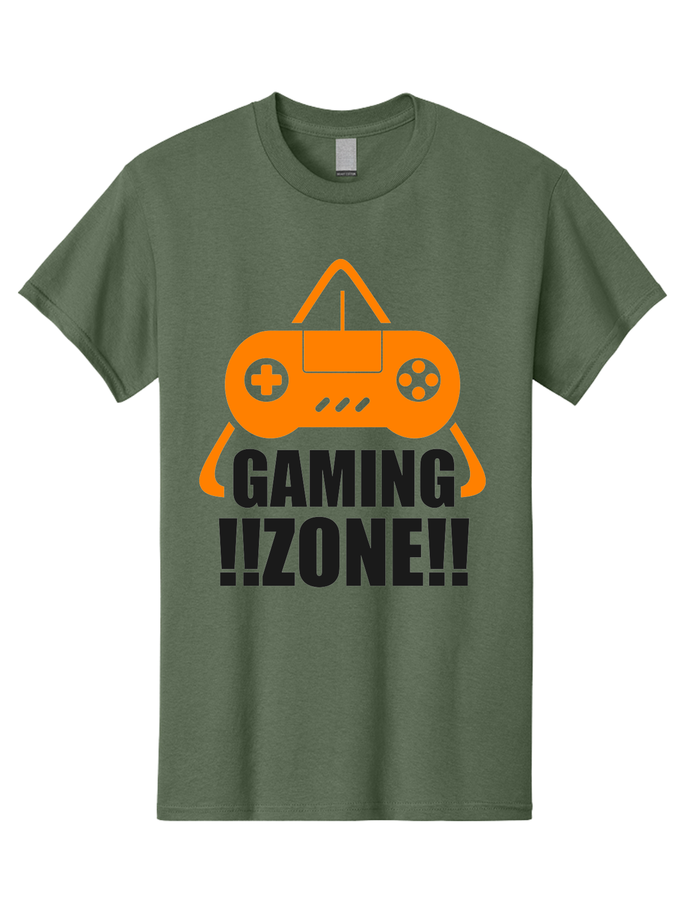 Gaming-Zone Men'S Graphic Tee, 100% Cotton, Comfortable Casual Summer Wear, Machine Washable, Gaming Controller, Orange Graphics, Gaming Zone, Video Games, Gaming Community, Online Gaming, Gaming Culture, Gamer Lifestyle -  Aaa641