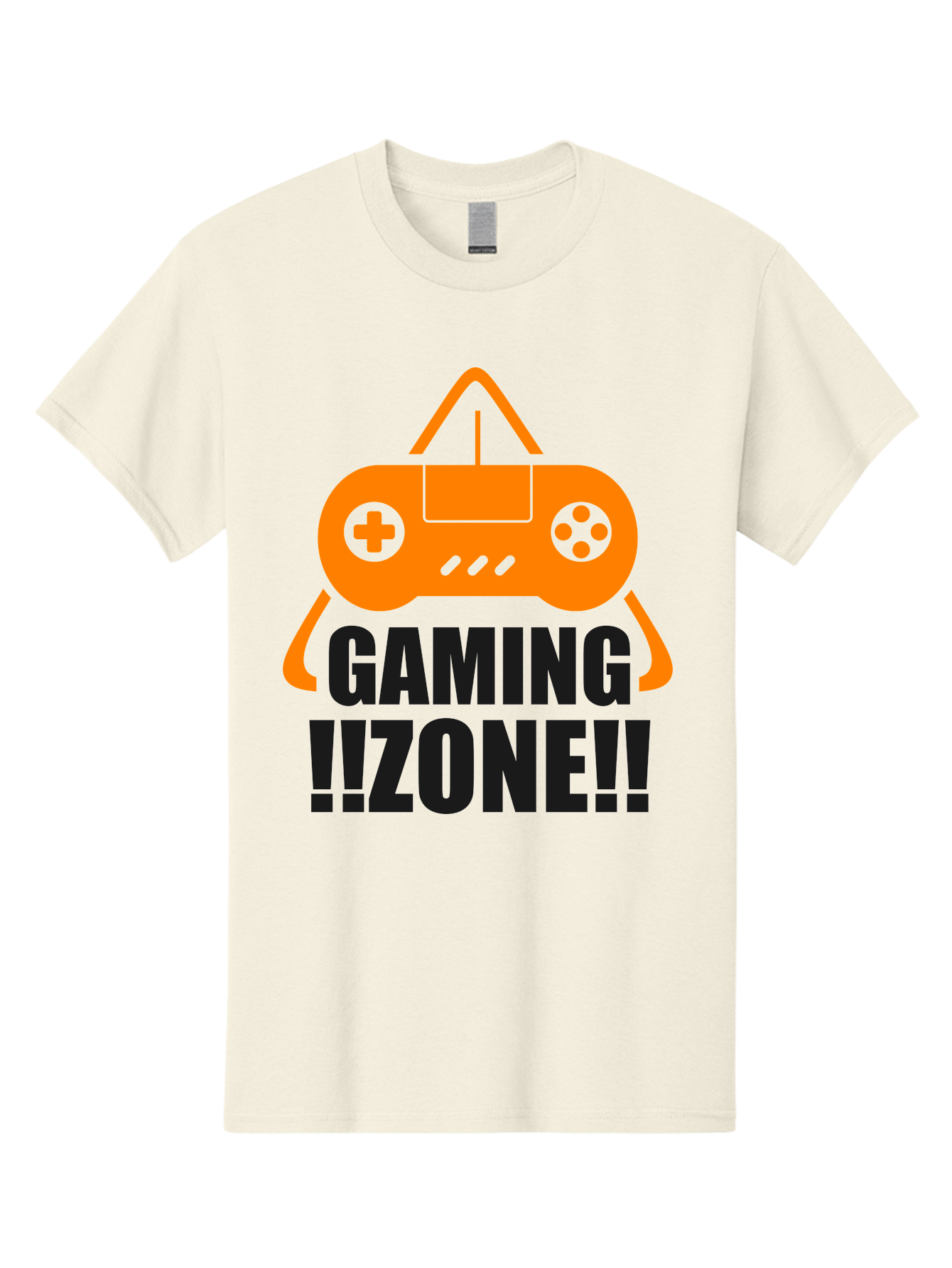 Gaming-Zone Men'S Graphic Tee, 100% Cotton, Comfortable Casual Summer Wear, Machine Washable, Gaming Controller, Orange Graphics, Gaming Zone, Video Games, Gaming Community, Online Gaming, Gaming Culture, Gamer Lifestyle -  Aaa641