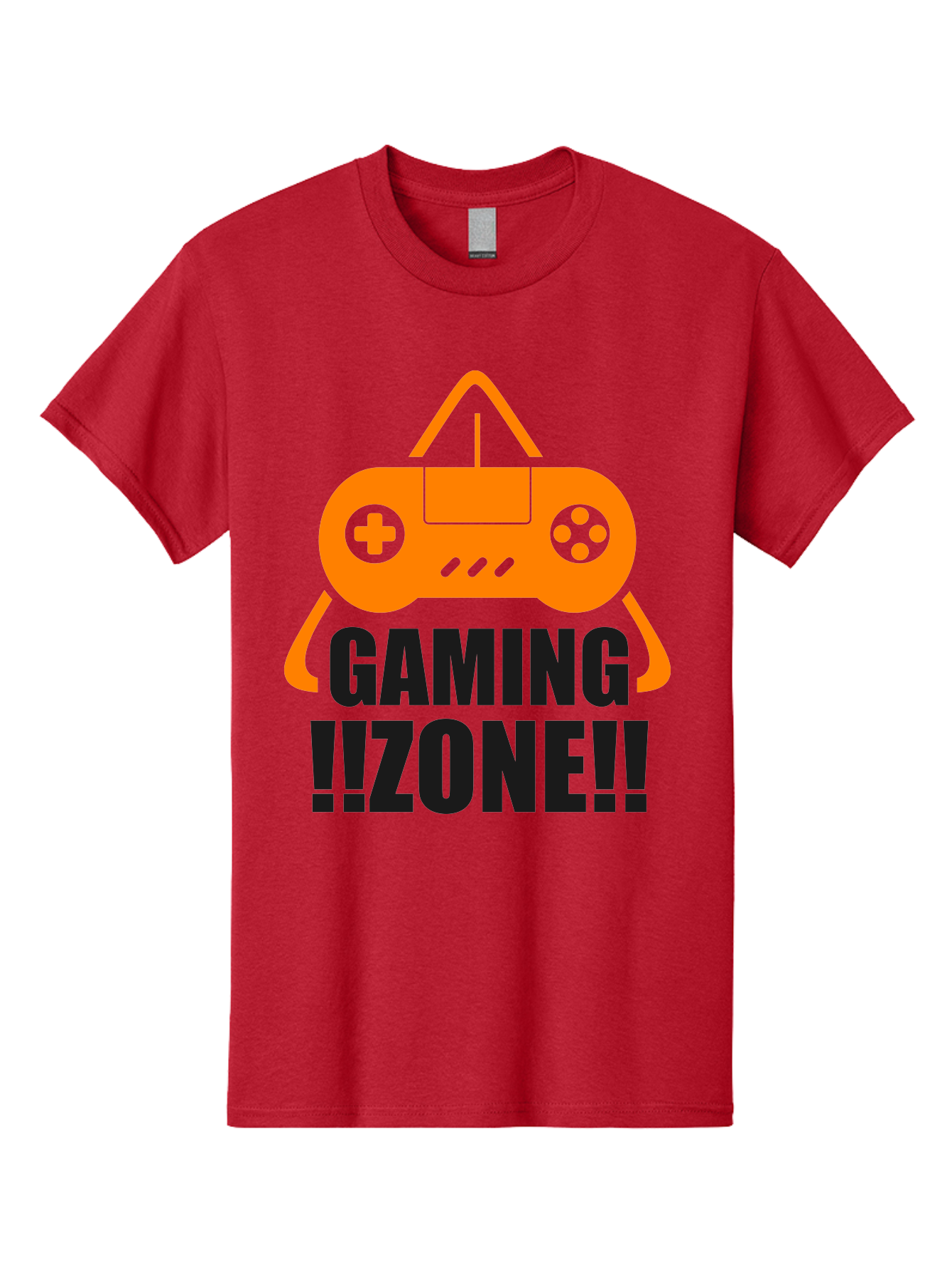 Gaming-Zone Men'S Graphic Tee, 100% Cotton, Comfortable Casual Summer Wear, Machine Washable, Gaming Controller, Orange Graphics, Gaming Zone, Video Games, Gaming Community, Online Gaming, Gaming Culture, Gamer Lifestyle -  Aaa641