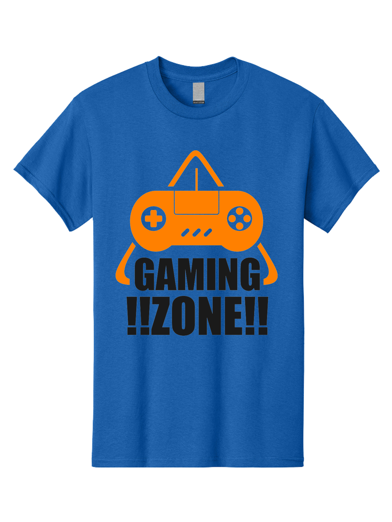 Gaming-Zone Men'S Graphic Tee, 100% Cotton, Comfortable Casual Summer Wear, Machine Washable, Gaming Controller, Orange Graphics, Gaming Zone, Video Games, Gaming Community, Online Gaming, Gaming Culture, Gamer Lifestyle -  Aaa641