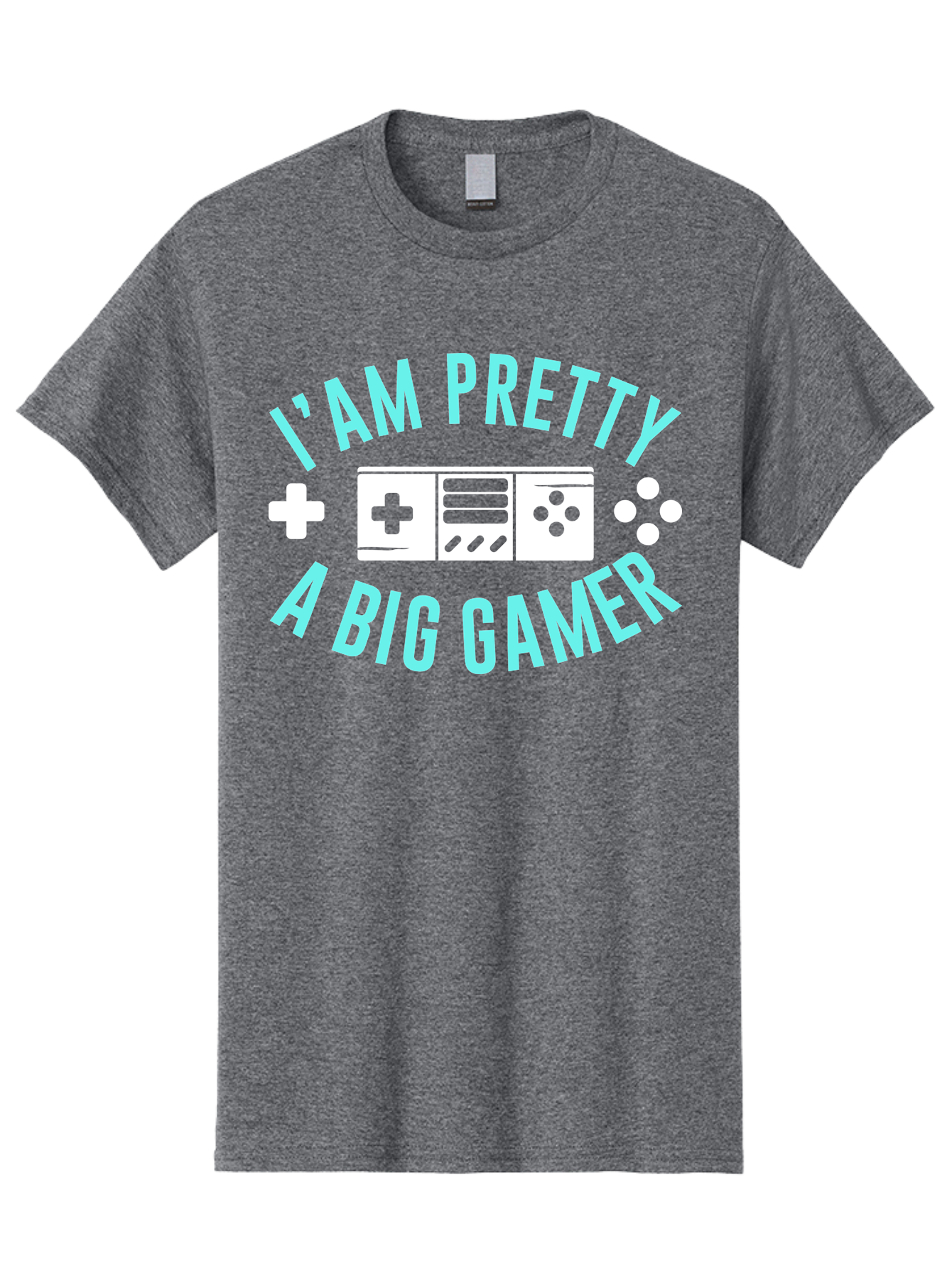 I-Am-Pretty-A-Big-Gamer Men'S Graphic Tee, 100% Cotton, Comfortable Casual Summer Wear, Machine Washable, Gaming Graphic, Gamer Quote, Game Console Icon, I Am Pretty Big Gamer, Positive Affirmation, Gaming Culture, Fun Design, -  Aaa642