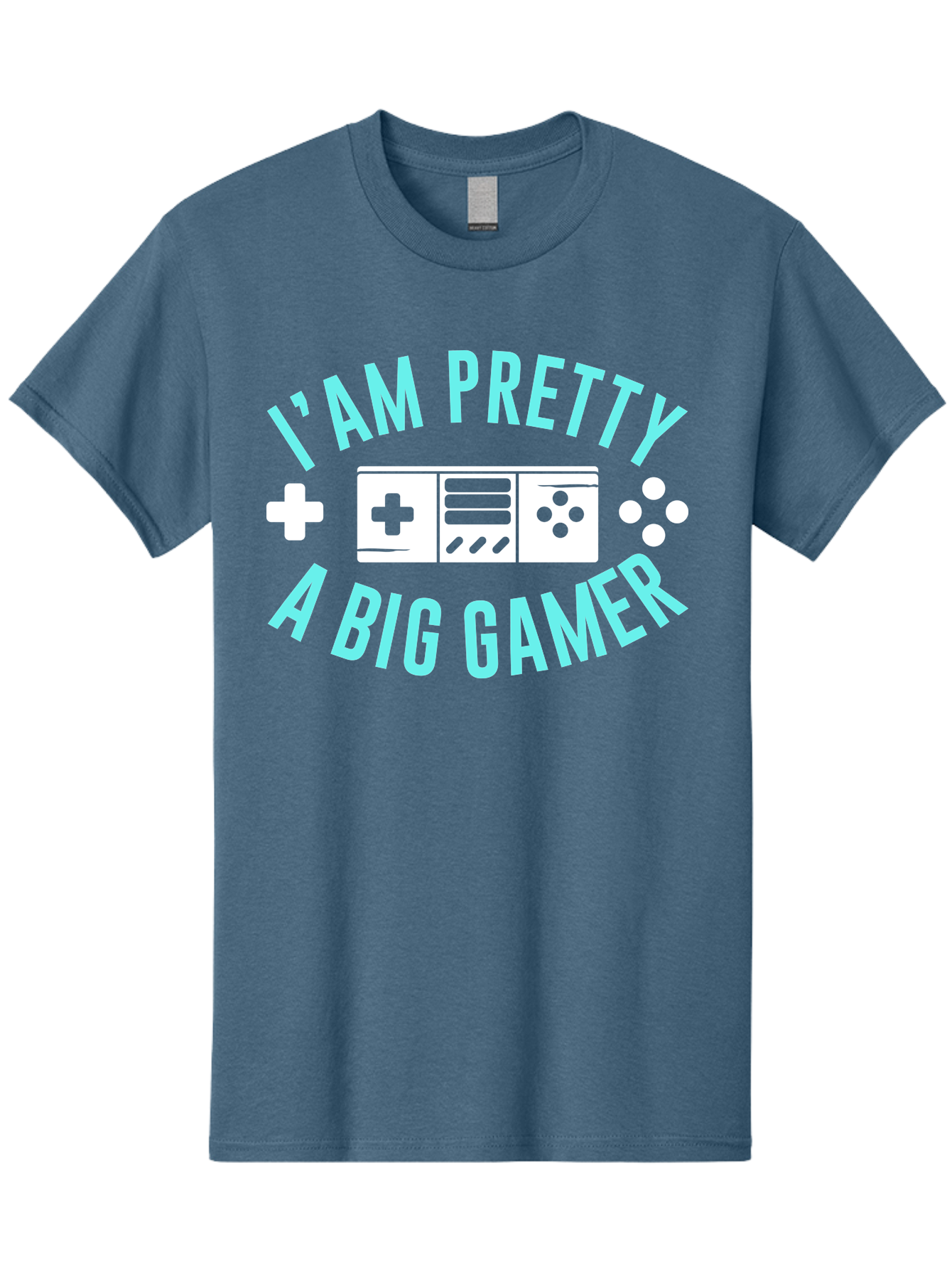 I-Am-Pretty-A-Big-Gamer Men'S Graphic Tee, 100% Cotton, Comfortable Casual Summer Wear, Machine Washable, Gaming Graphic, Gamer Quote, Game Console Icon, I Am Pretty Big Gamer, Positive Affirmation, Gaming Culture, Fun Design, -  Aaa642