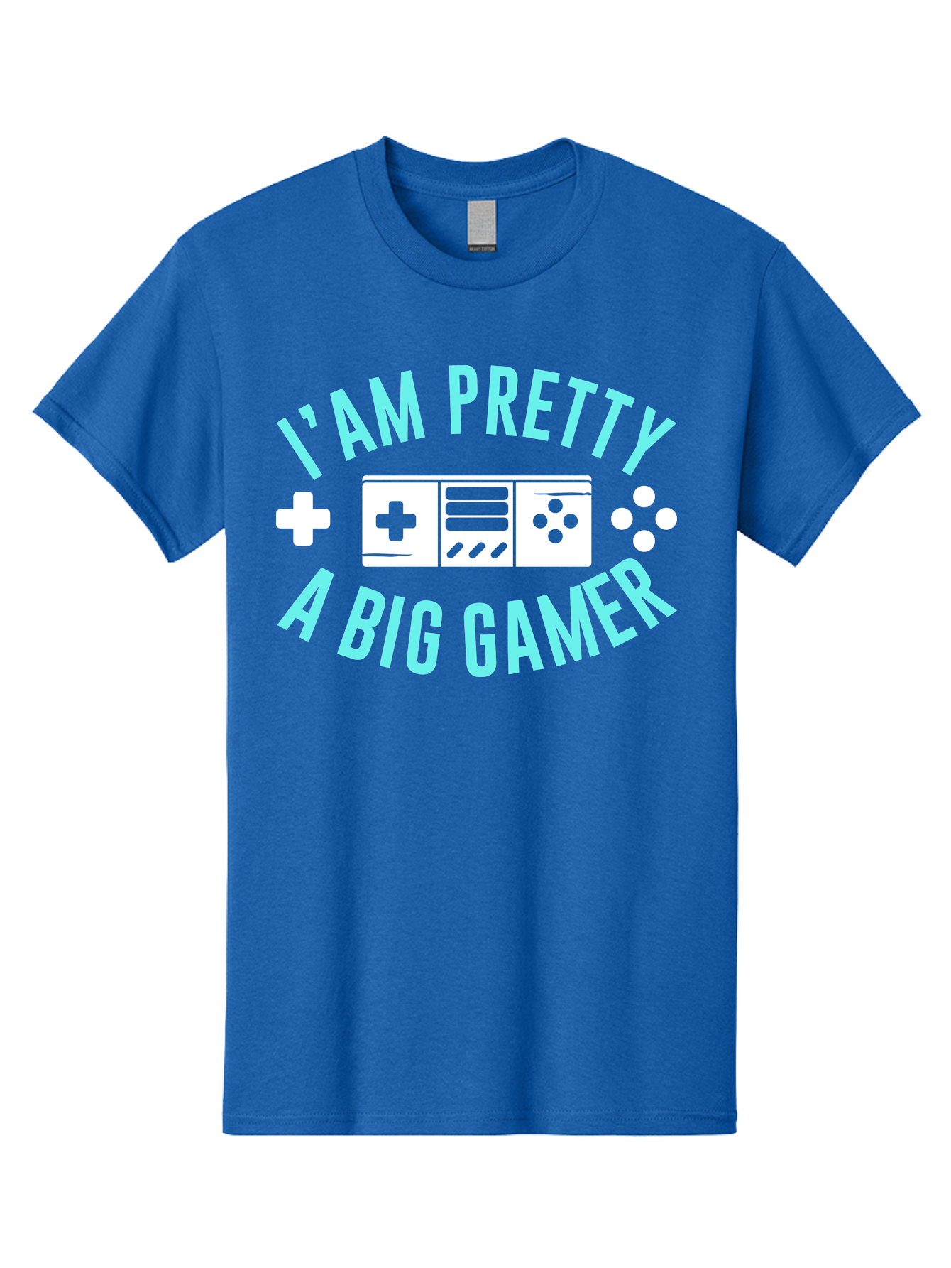 I-Am-Pretty-A-Big-Gamer Men'S Graphic Tee, 100% Cotton, Comfortable Casual Summer Wear, Machine Washable, Gaming Graphic, Gamer Quote, Game Console Icon, I Am Pretty Big Gamer, Positive Affirmation, Gaming Culture, Fun Design, -  Aaa642