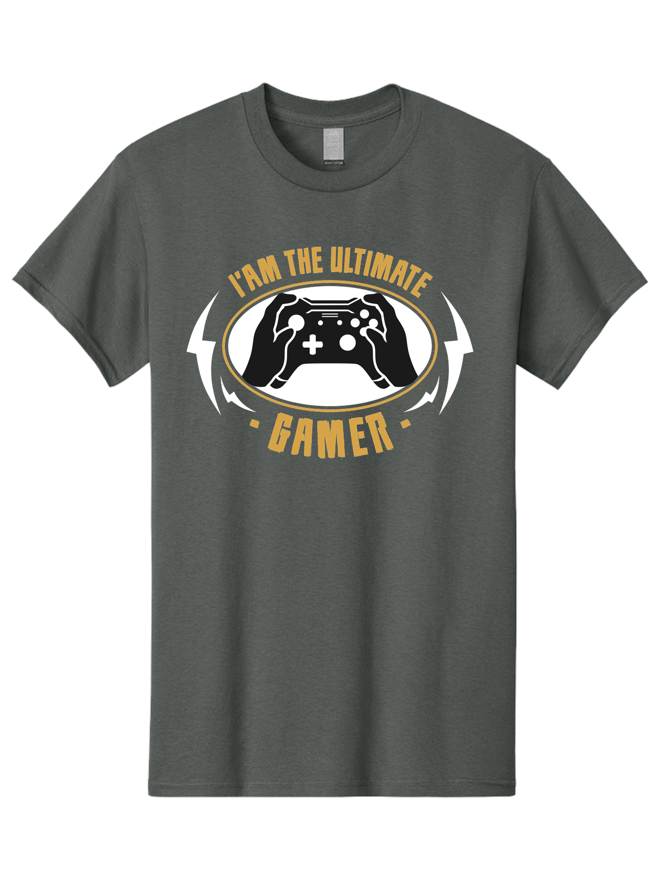 I-Am-The-Ultimate-Gamer Men'S Graphic Tee, 100% Cotton, Comfortable Casual Summer Wear, Machine Washable, Gaming Controller, Gamer Lifestyle, Video Game Culture, Gaming Community, Ultimate Gamer, Gaming Graphics, Game On -  Aaa643