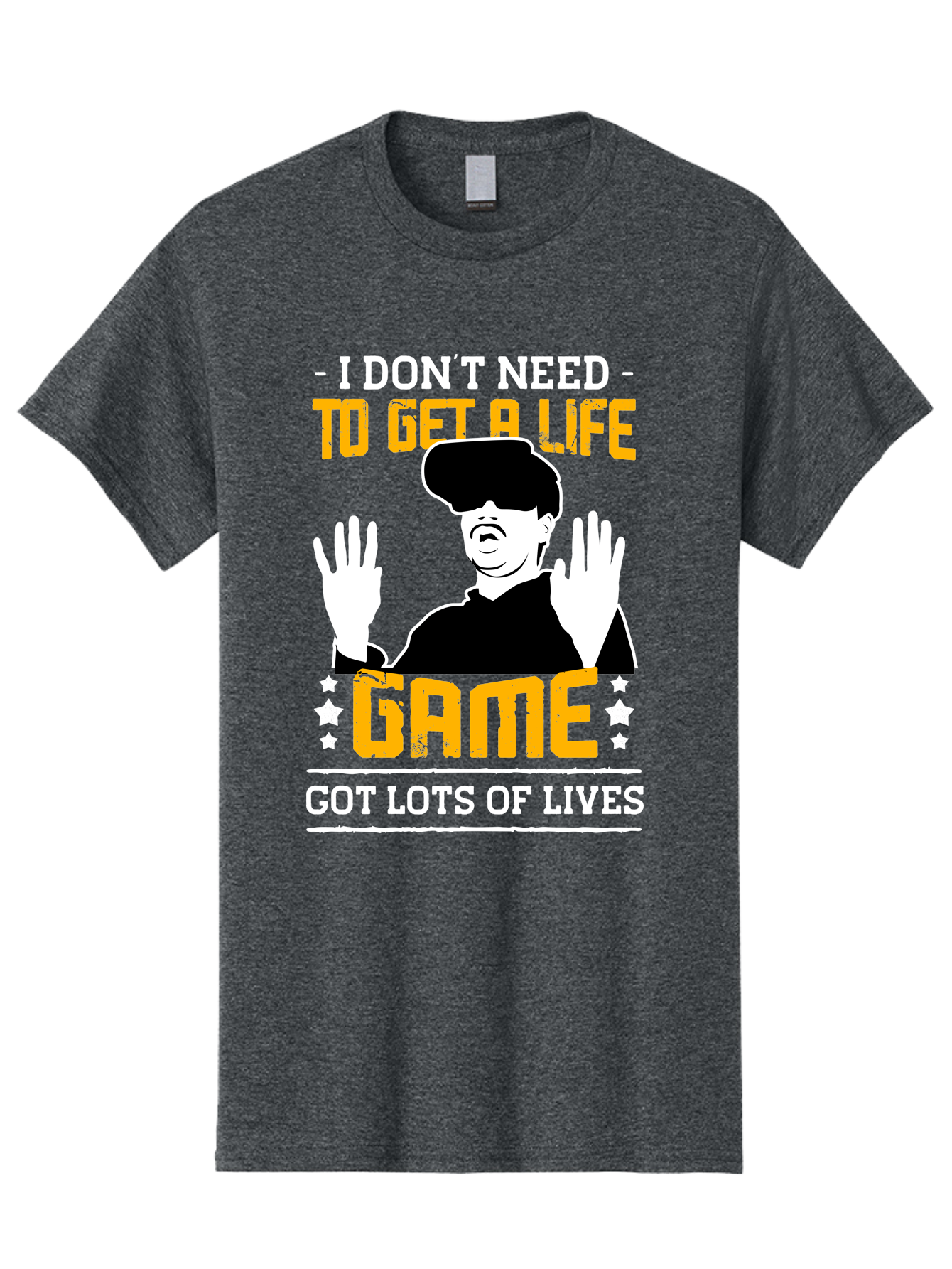 I-Don-T-Need-To-Get-A-Life-Game Men'S Graphic Tee, 100% Cotton, Comfortable Casual Summer Wear, Machine Washable, Gaming Humor, Video Game Quote, Gamer Lifestyle, Multiple Lives, Playful Graphics, Gaming Culture, Retro Gaming Style -  Aaa645