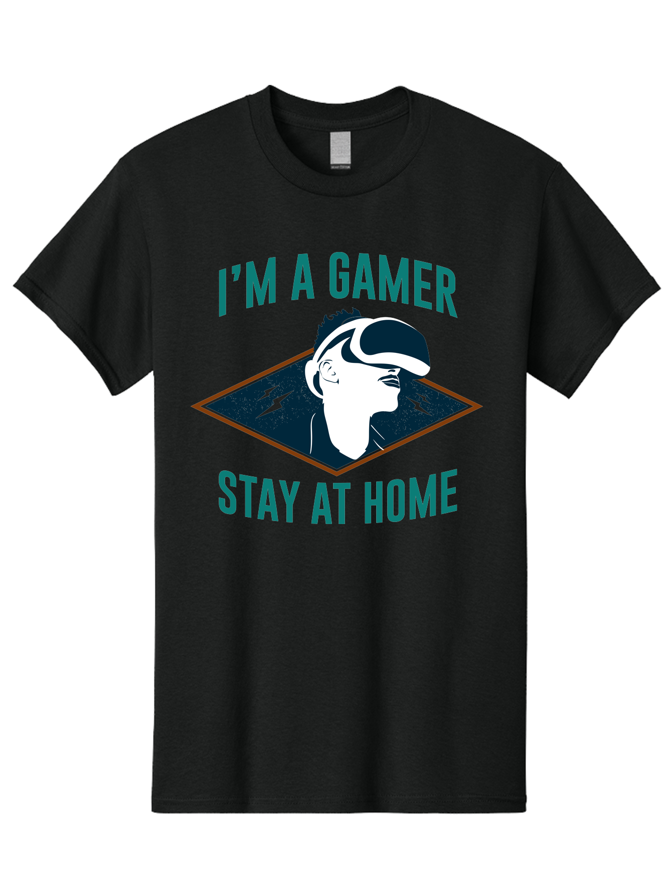 I-M-A-Gamer-Stay-At-Home Men'S Graphic Tee, 100% Cotton, Comfortable Casual Summer Wear, Machine Washable, Gamer, Vr Headset, Stay At Home, Gaming Culture, Online Gaming, Virtual Reality Experience, Gaming Lifestyle, Tech Enthusiast -  Aaa646