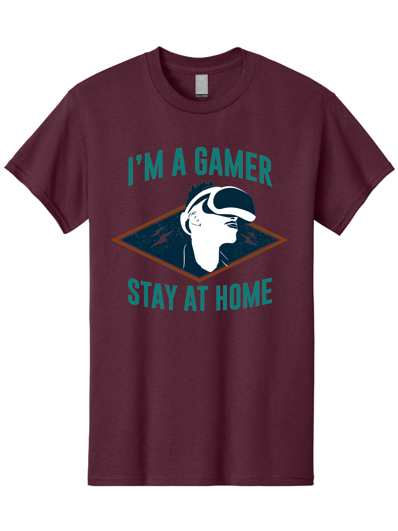 I-M-A-Gamer-Stay-At-Home Men'S Graphic Tee, 100% Cotton, Comfortable Casual Summer Wear, Machine Washable, Gamer, Vr Headset, Stay At Home, Gaming Culture, Online Gaming, Virtual Reality Experience, Gaming Lifestyle, Tech Enthusiast -  Aaa646
