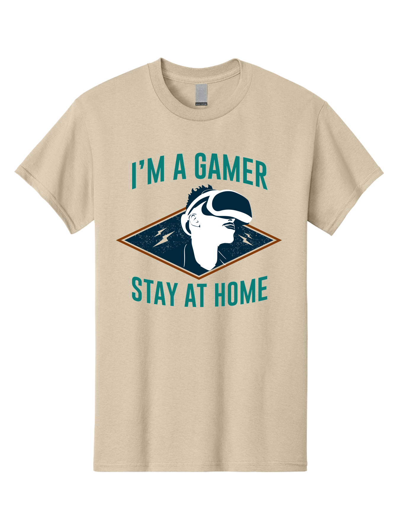 I-M-A-Gamer-Stay-At-Home Men'S Graphic Tee, 100% Cotton, Comfortable Casual Summer Wear, Machine Washable, Gamer, Vr Headset, Stay At Home, Gaming Culture, Online Gaming, Virtual Reality Experience, Gaming Lifestyle, Tech Enthusiast -  Aaa646