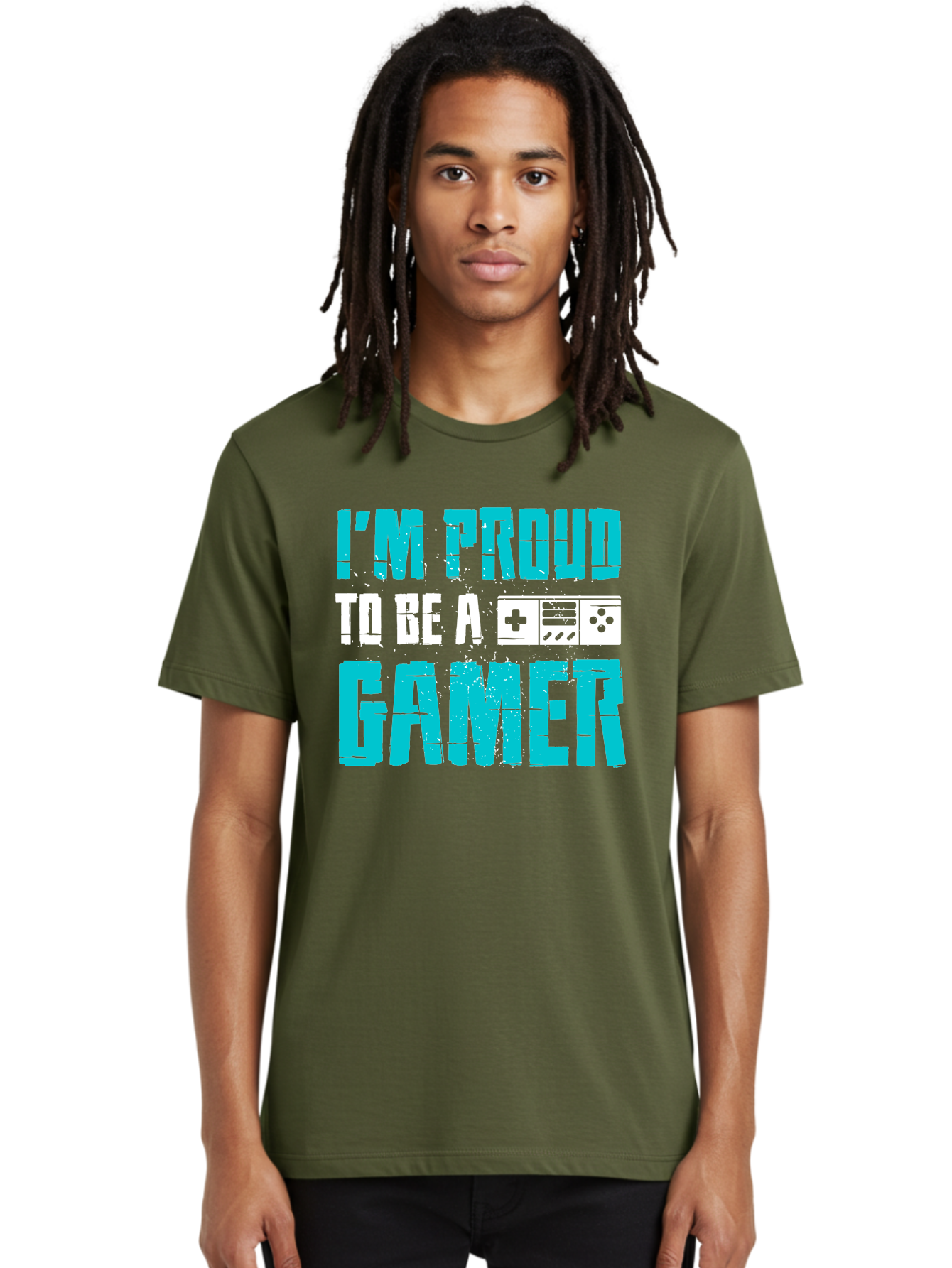 I-M-Proud-To-Be-A-Gamer Men'S Graphic Tee, 100% Cotton, Comfortable Casual Summer Wear, Machine Washable, Gaming Culture, Gamer Pride, Video Games, Gaming Community, Gamer Identity, Positive Affirmation, Game On -  Aaa647