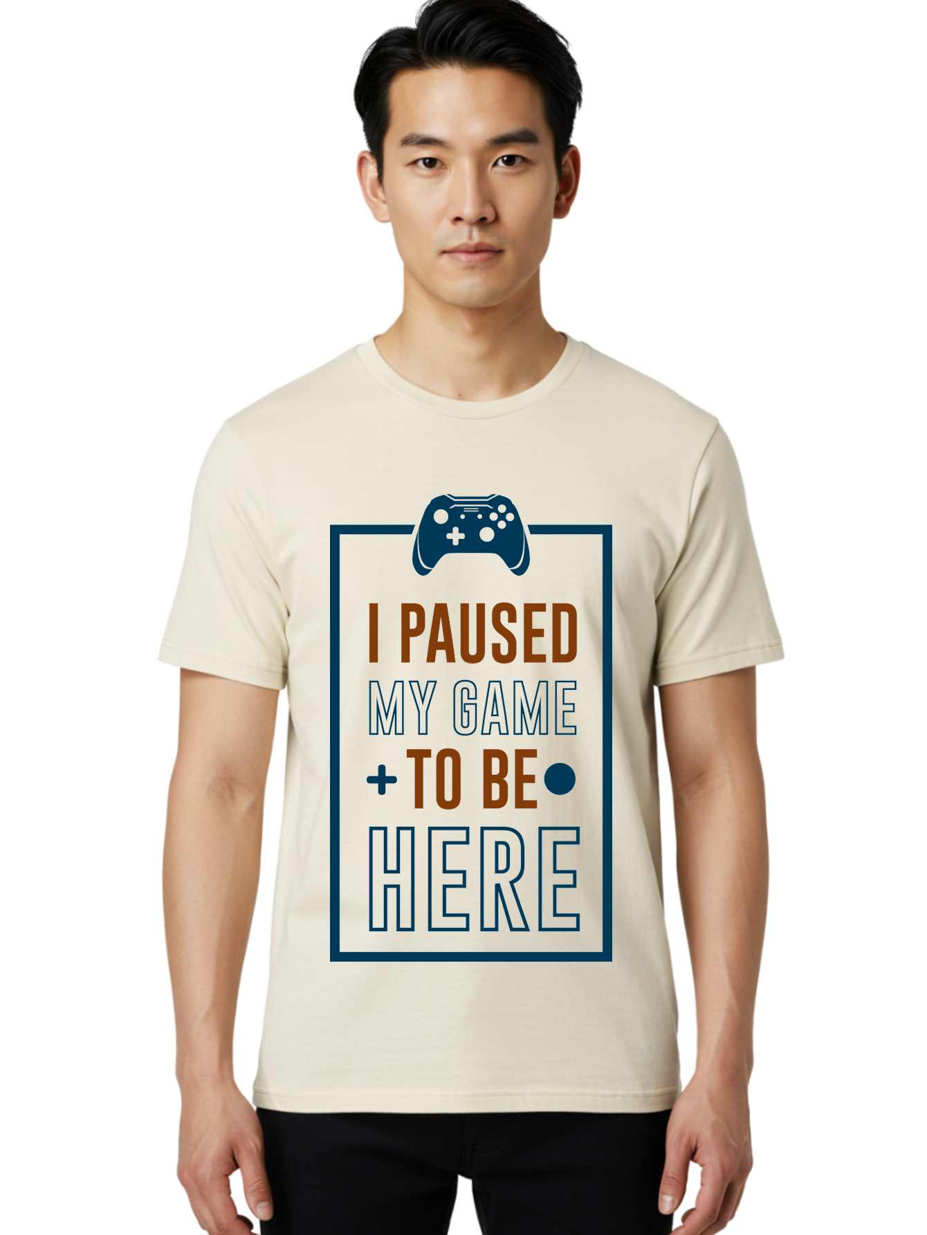 I-Paused-My-Game Men'S Graphic Tee, 100% Cotton, Comfortable Casual Summer Wear, Machine Washable, Gaming Quote, Paused Game, Funny Saying, Gamer Humor, Video Game Quote, Humorous Quote -  Aaa648
