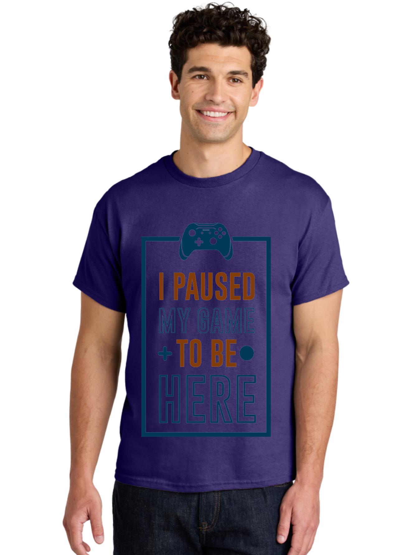 I-Paused-My-Game Men'S Graphic Tee, 100% Cotton, Comfortable Casual Summer Wear, Machine Washable, Gaming Quote, Paused Game, Funny Saying, Gamer Humor, Video Game Quote, Humorous Quote -  Aaa648