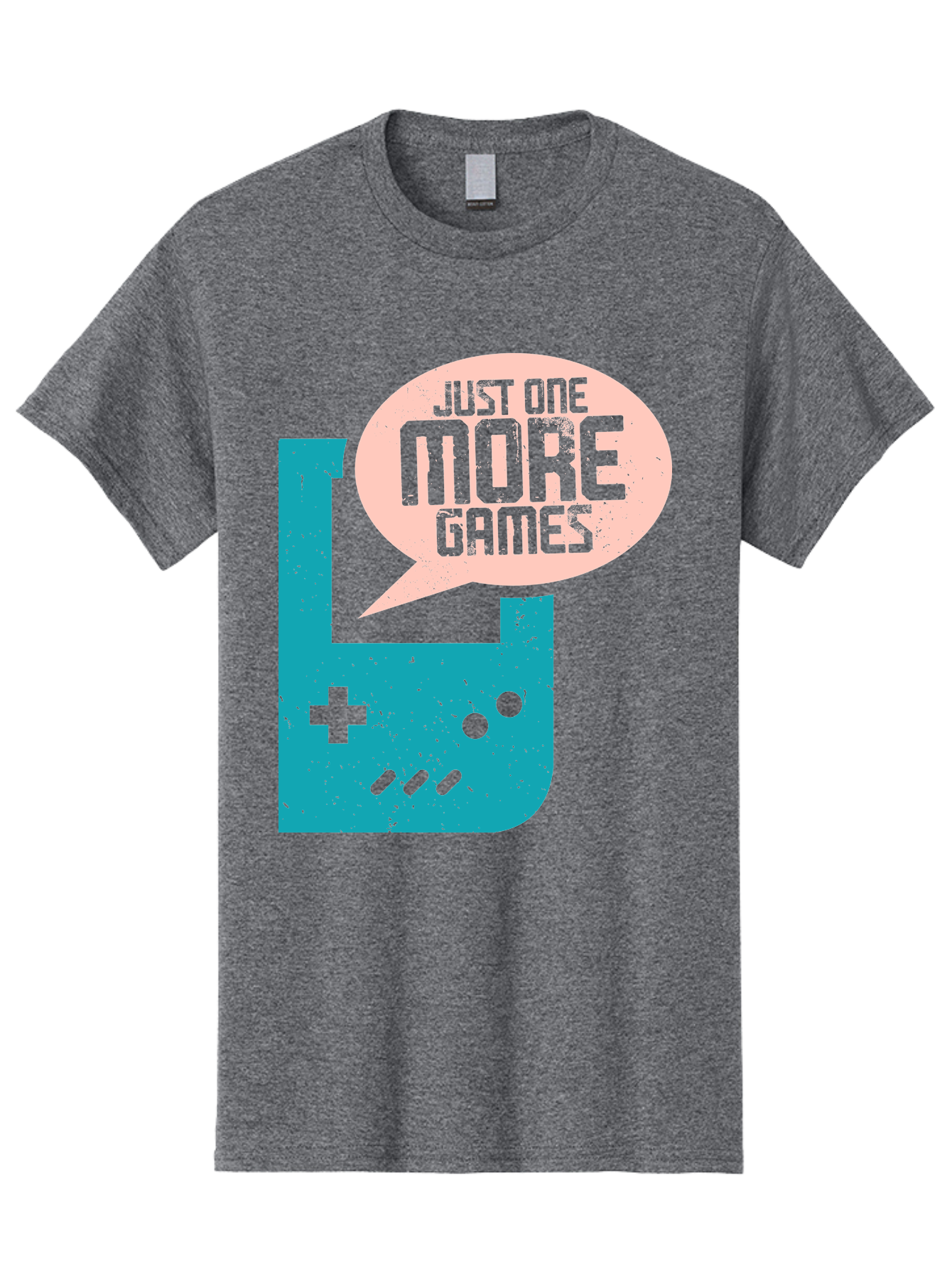 Just-One-More-Games Men'S Graphic Tee, 100% Cotton, Comfortable Casual Summer Wear, Machine Washable, Retro Gaming, Video Game Controller, Nostalgic Design, Just One More Games, Gaming Culture, Pixel Art, Retro Aesthetic, Gamer Quote, -  Aaa650