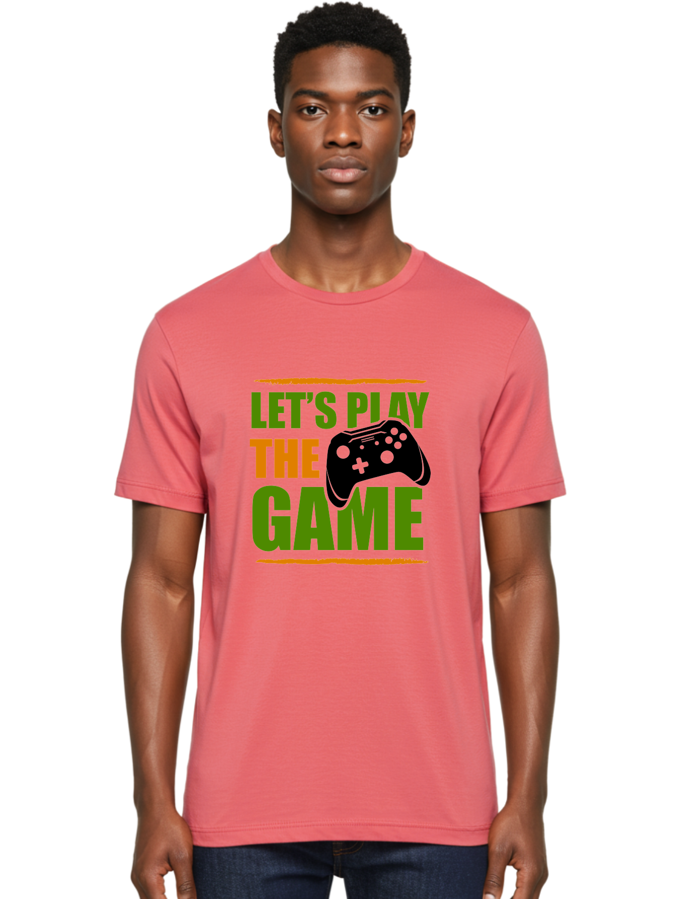Let-S-Play-Game Men'S Graphic Tee, 100% Cotton, Comfortable Casual Summer Wear, Machine Washable, Game Controller, Playful Vibe, Gaming Inspiration, Let'S Play, Fun Gaming, Video Game, Gaming Culture, Gaming Community, Game On -  Aaa653