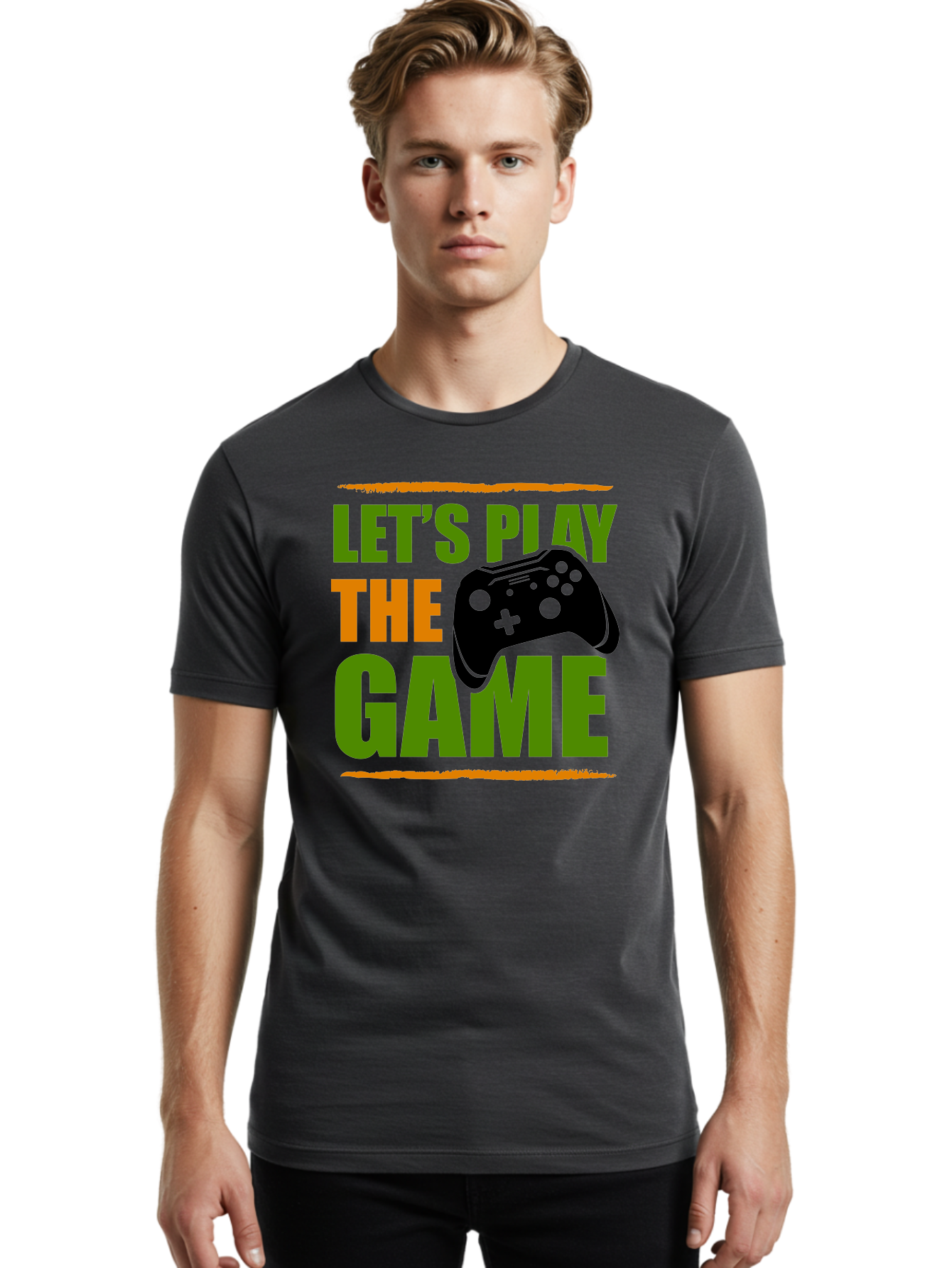 Let-S-Play-Game Men'S Graphic Tee, 100% Cotton, Comfortable Casual Summer Wear, Machine Washable, Game Controller, Playful Vibe, Gaming Inspiration, Let'S Play, Fun Gaming, Video Game, Gaming Culture, Gaming Community, Game On -  Aaa653