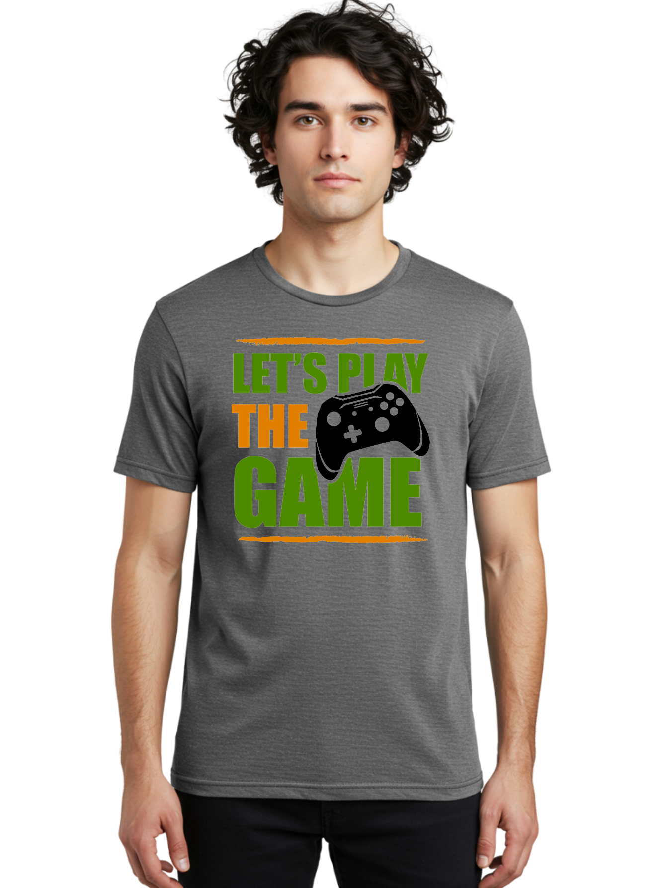 Let-S-Play-Game Men'S Graphic Tee, 100% Cotton, Comfortable Casual Summer Wear, Machine Washable, Game Controller, Playful Vibe, Gaming Inspiration, Let'S Play, Fun Gaming, Video Game, Gaming Culture, Gaming Community, Game On -  Aaa653
