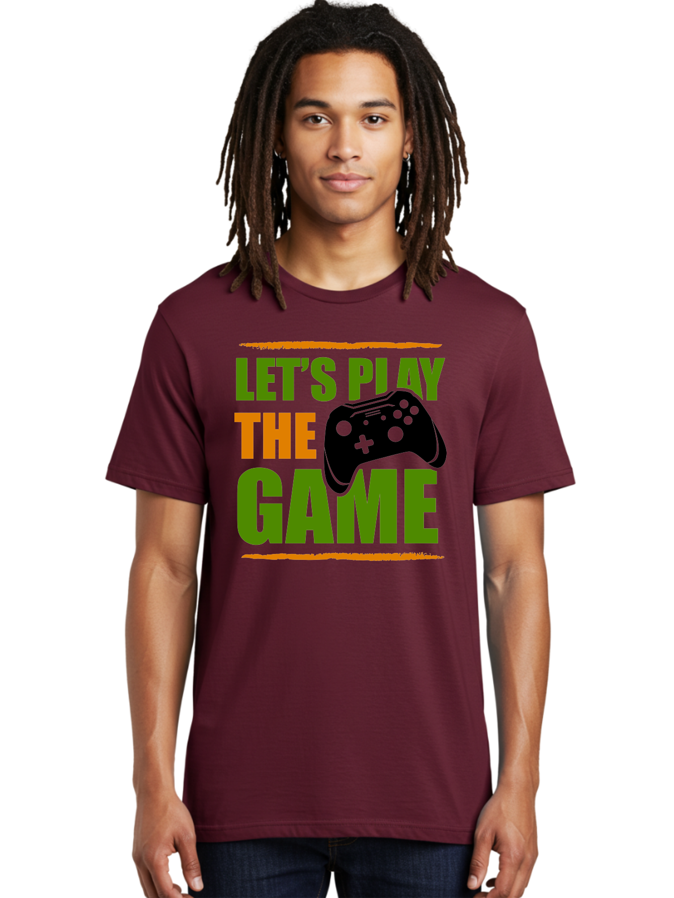 Let-S-Play-Game Men'S Graphic Tee, 100% Cotton, Comfortable Casual Summer Wear, Machine Washable, Game Controller, Playful Vibe, Gaming Inspiration, Let'S Play, Fun Gaming, Video Game, Gaming Culture, Gaming Community, Game On -  Aaa653