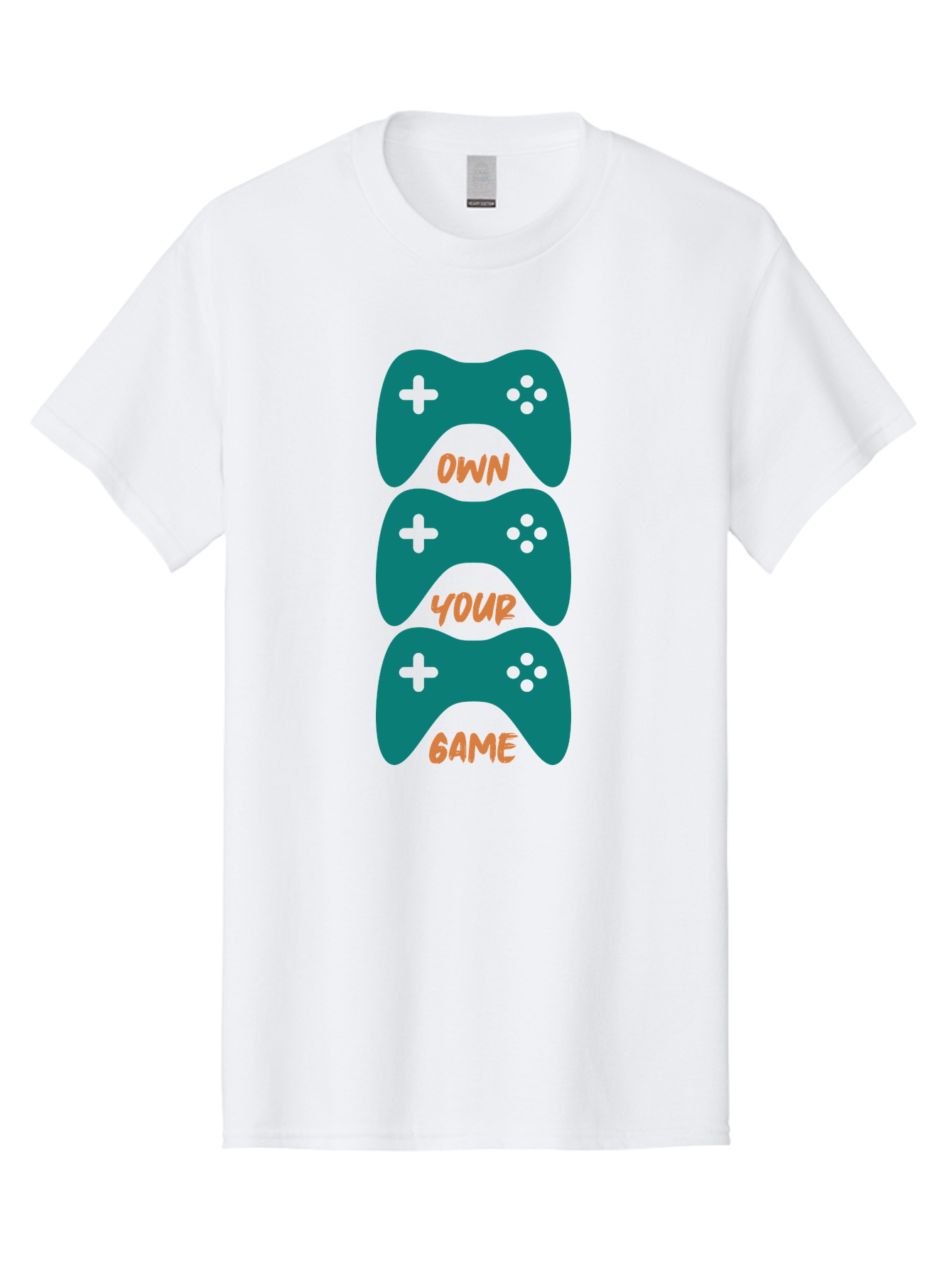 Own-Your-Game Men'S Graphic Tee, 100% Cotton, Comfortable Casual Summer Wear, Machine Washable, Video Game Controllers, Gaming, Gaming Culture, Own Your Game, Game Controllers, Playful Design, Console Gaming, Motivational Quote -  Aaa655