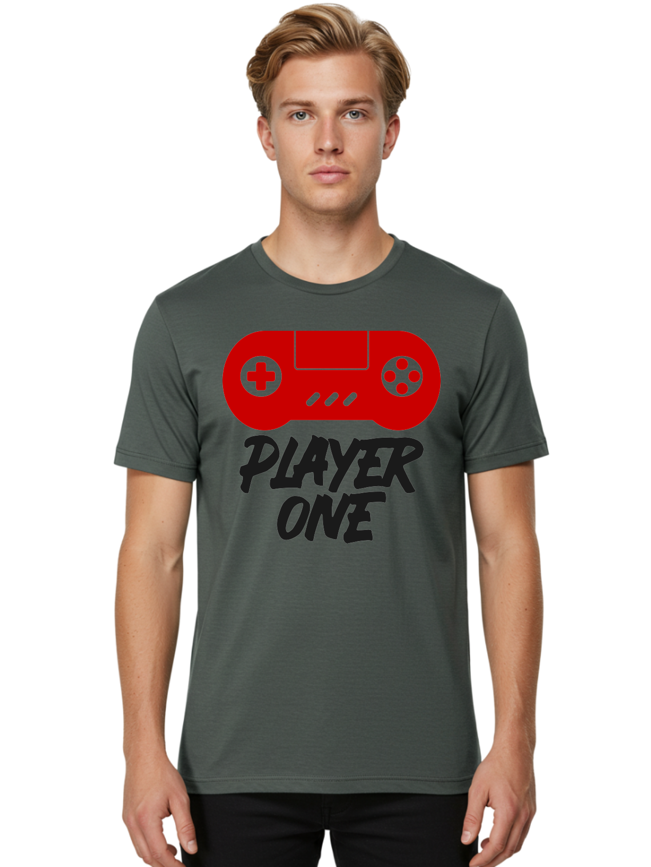 Player-One Men'S Graphic Tee, 100% Cotton, Comfortable Casual Summer Wear, Machine Washable, Retro Video Game, Vintage Gaming, Player One, Classic Console, Gaming Nostalgia, Pixel Art, Retro Aesthetic, Graphic Design -  Aaa657