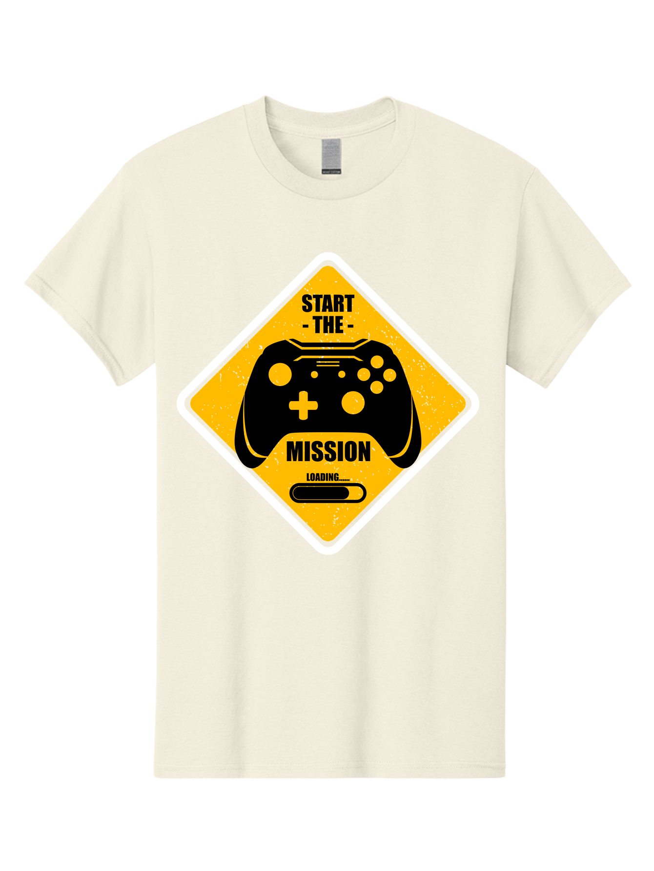 Start-The-Mission Men'S Graphic Tee, 100% Cotton, Comfortable Casual Summer Wear, Machine Washable, Video Game Controller, Gaming Mission, Start The Mission, Loading Screen, Game Loading, Gaming Theme, Black Controller -  Aaa660