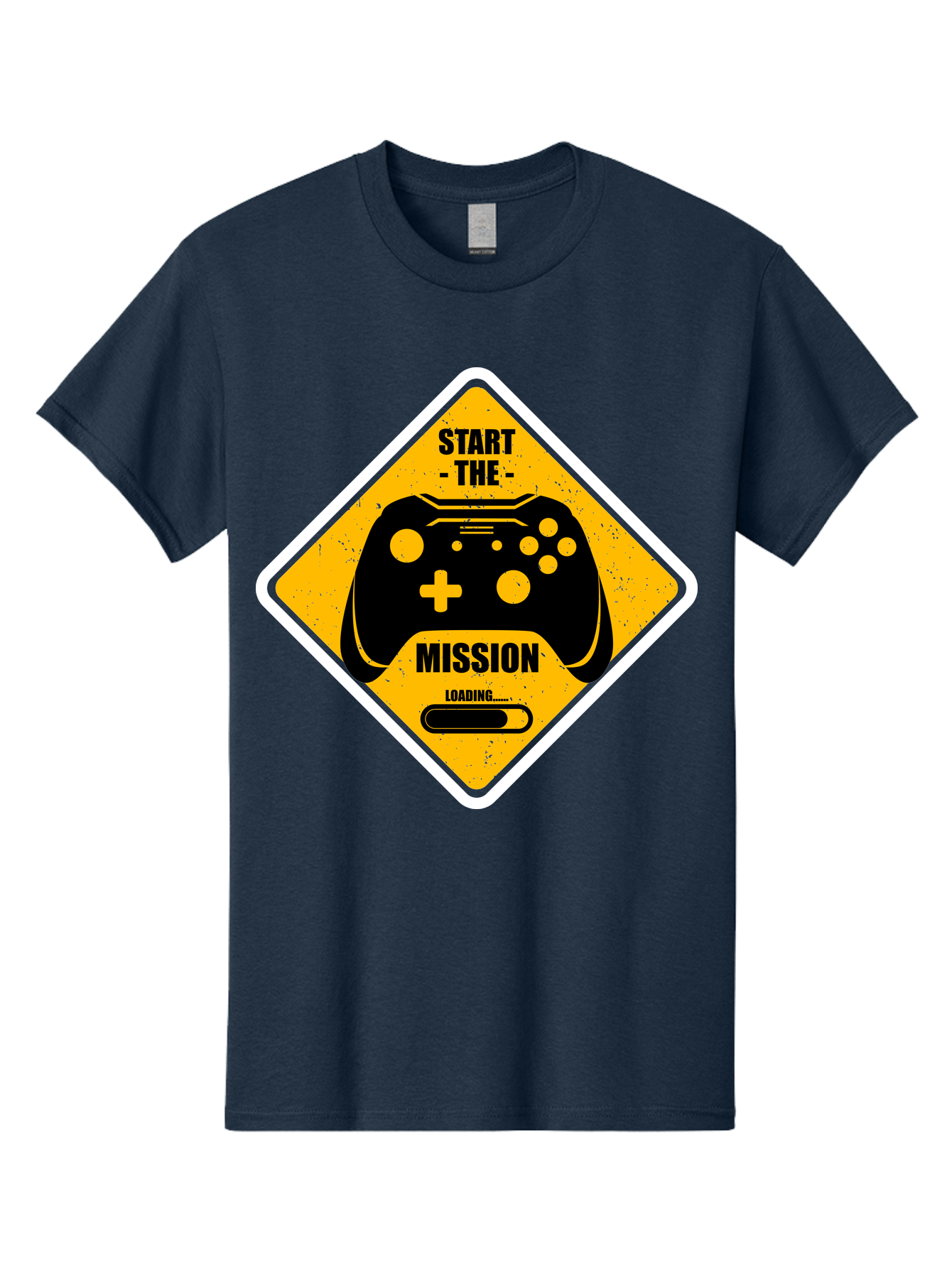Start-The-Mission Men'S Graphic Tee, 100% Cotton, Comfortable Casual Summer Wear, Machine Washable, Video Game Controller, Gaming Mission, Start The Mission, Loading Screen, Game Loading, Gaming Theme, Black Controller -  Aaa660