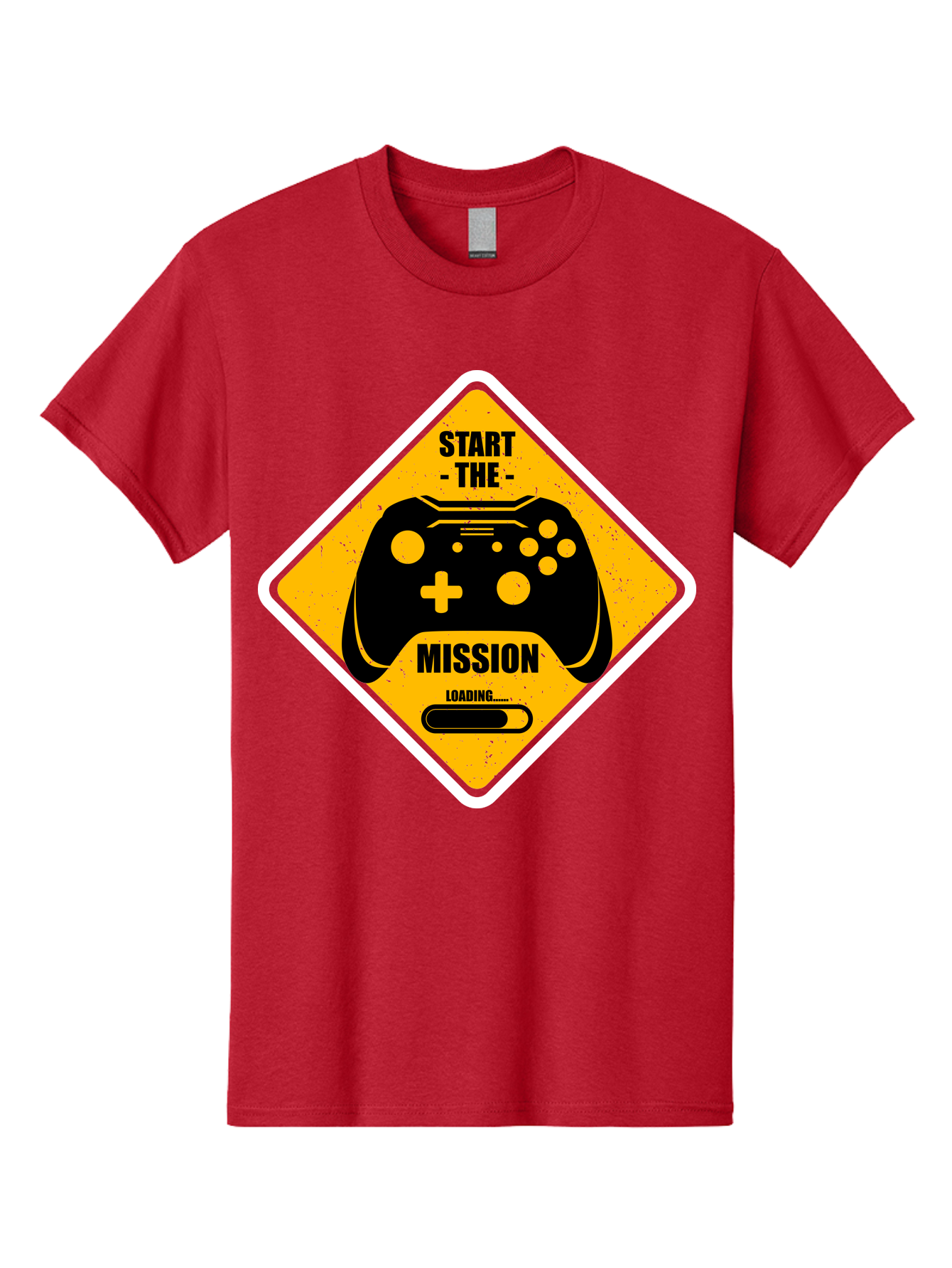Start-The-Mission Men'S Graphic Tee, 100% Cotton, Comfortable Casual Summer Wear, Machine Washable, Video Game Controller, Gaming Mission, Start The Mission, Loading Screen, Game Loading, Gaming Theme, Black Controller -  Aaa660