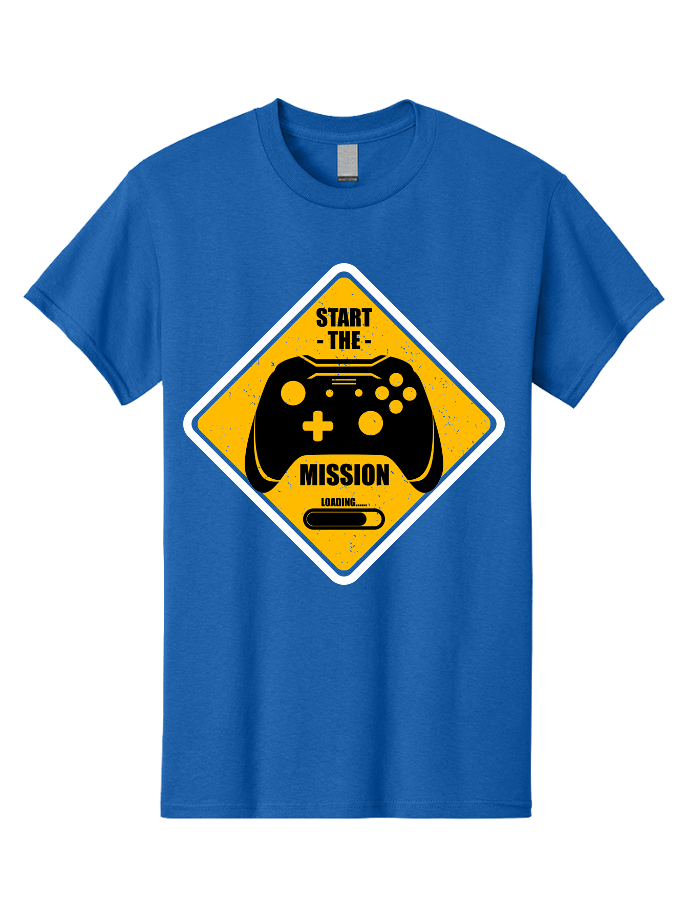 Start-The-Mission Men'S Graphic Tee, 100% Cotton, Comfortable Casual Summer Wear, Machine Washable, Video Game Controller, Gaming Mission, Start The Mission, Loading Screen, Game Loading, Gaming Theme, Black Controller -  Aaa660