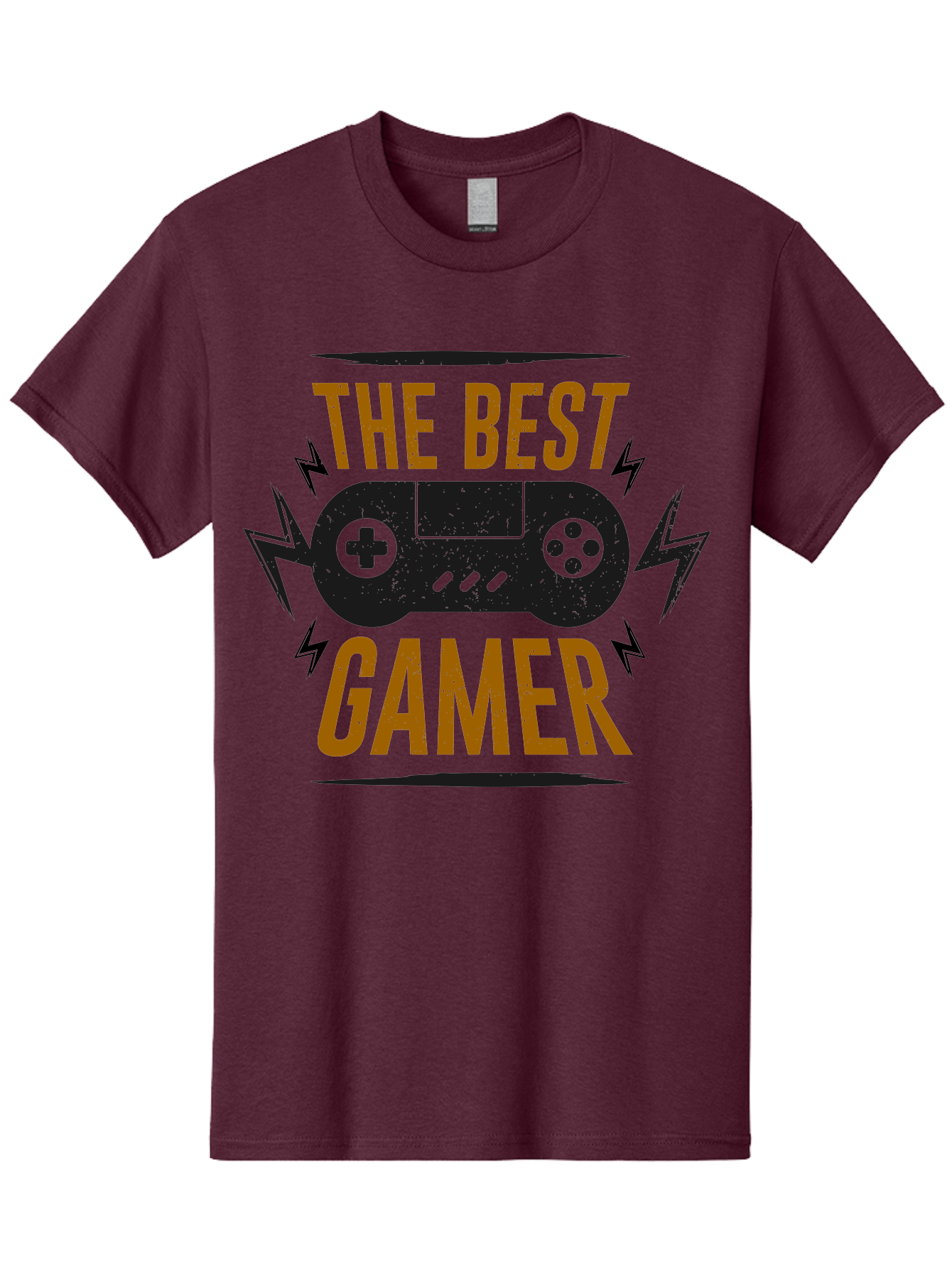 The-Best-Gamer Men'S Graphic Tee, 100% Cotton, Comfortable Casual Summer Wear, Machine Washable, Gaming Controller, Video Games, Gamer Culture, Retro Gaming, Gaming Graphics, Bold Typography, Lightning Bolts -  Aaa662