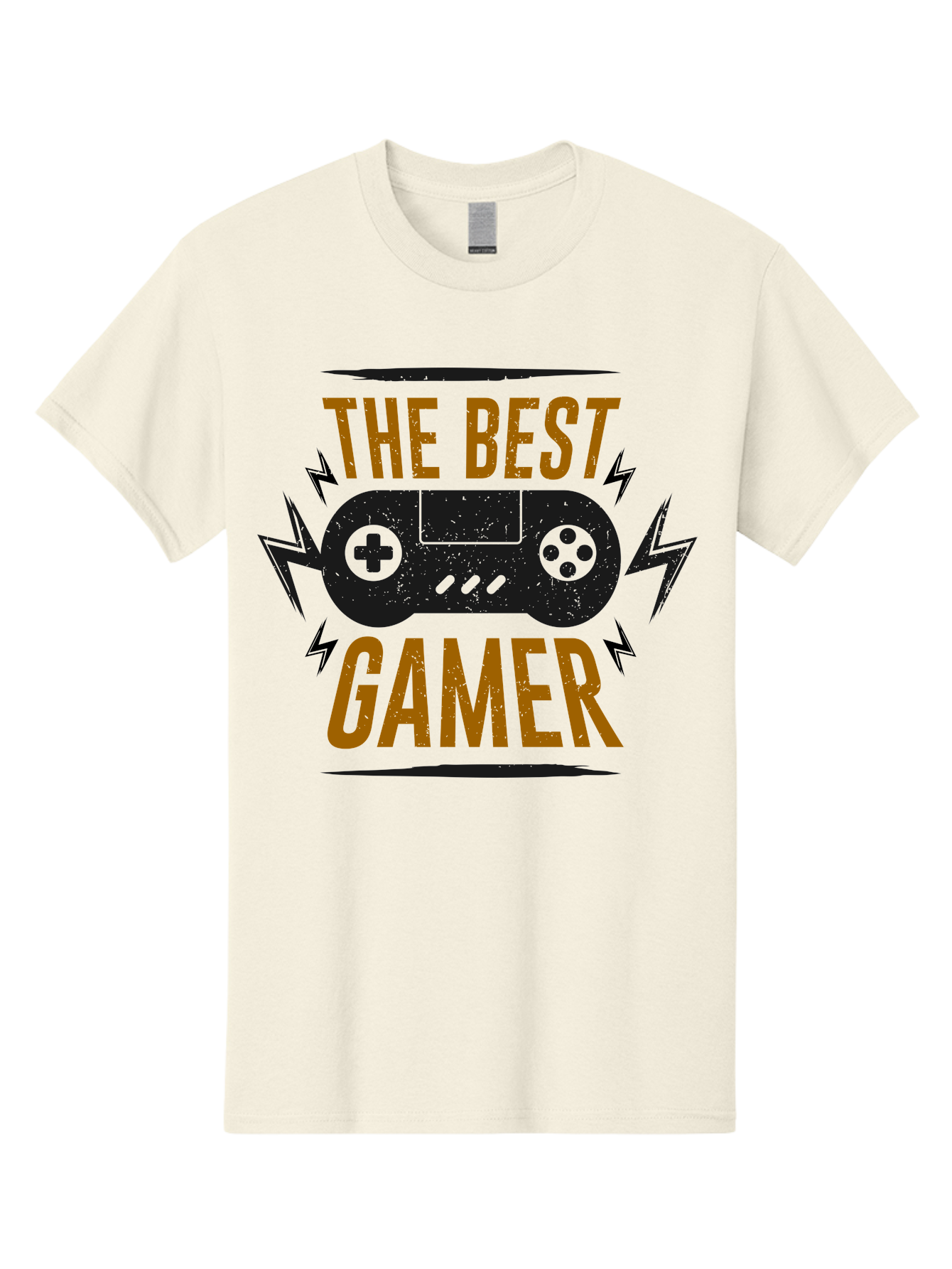 The-Best-Gamer Men'S Graphic Tee, 100% Cotton, Comfortable Casual Summer Wear, Machine Washable, Gaming Controller, Video Games, Gamer Culture, Retro Gaming, Gaming Graphics, Bold Typography, Lightning Bolts -  Aaa662