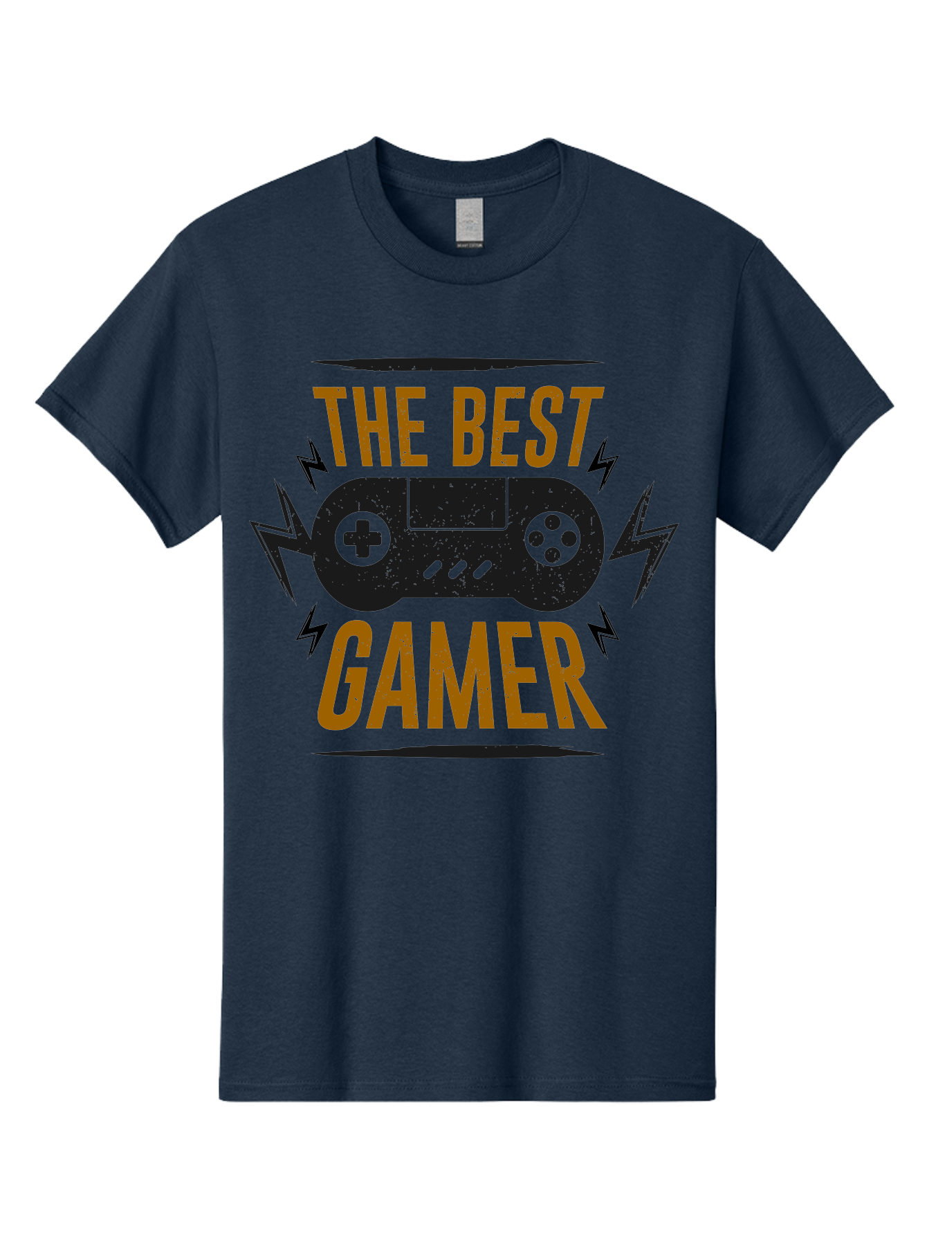 The-Best-Gamer Men'S Graphic Tee, 100% Cotton, Comfortable Casual Summer Wear, Machine Washable, Gaming Controller, Video Games, Gamer Culture, Retro Gaming, Gaming Graphics, Bold Typography, Lightning Bolts -  Aaa662
