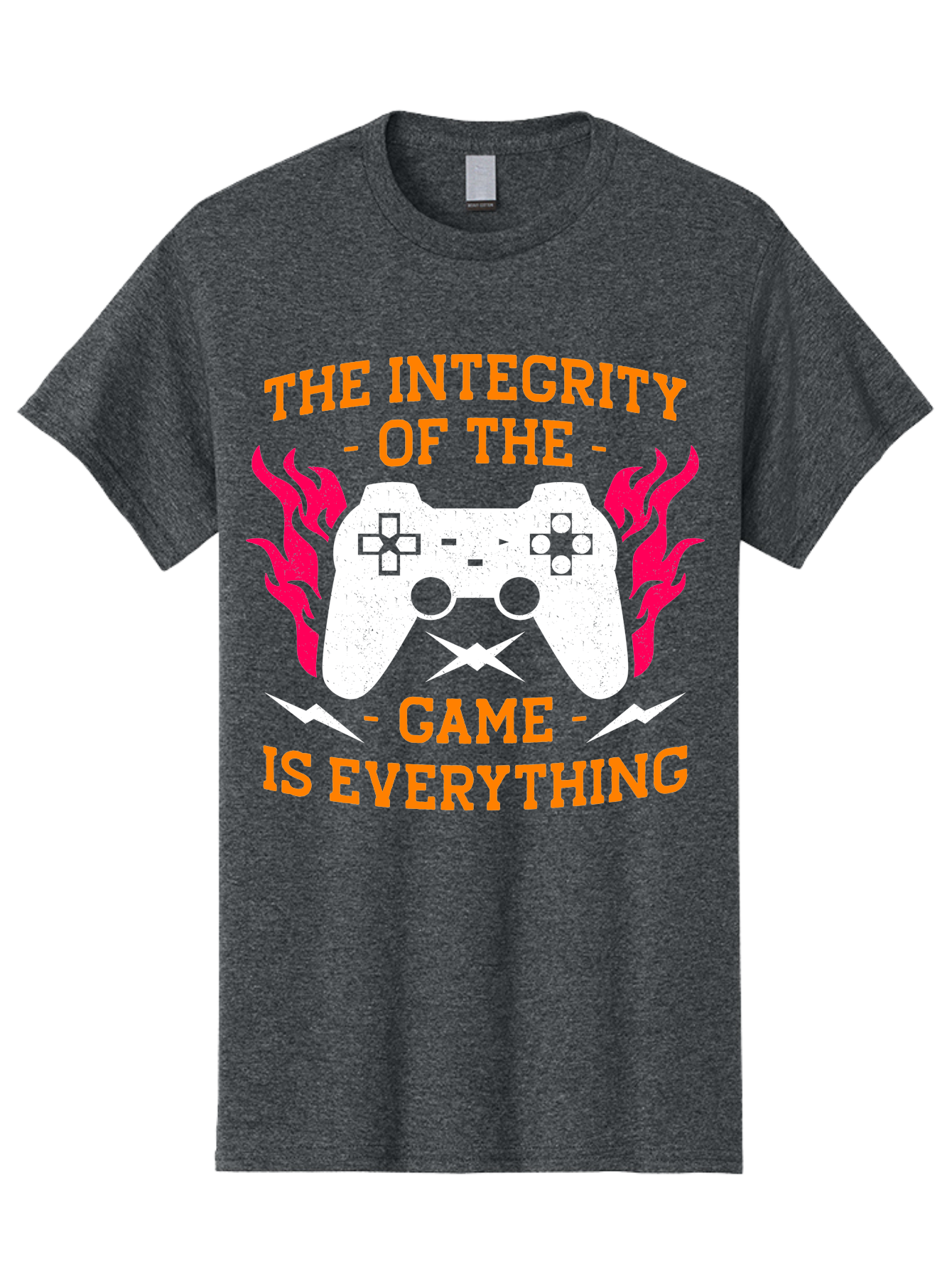 The-Integrity-Of-The-Game-Is-Everything Men'S Graphic Tee, 100% Cotton, Comfortable Casual Summer Wear, Machine Washable, Gaming Quote, Video Game Controller, Gaming Culture, Esports, Fair Play, Gaming Community, Competitive Gaming, -  Aaa663