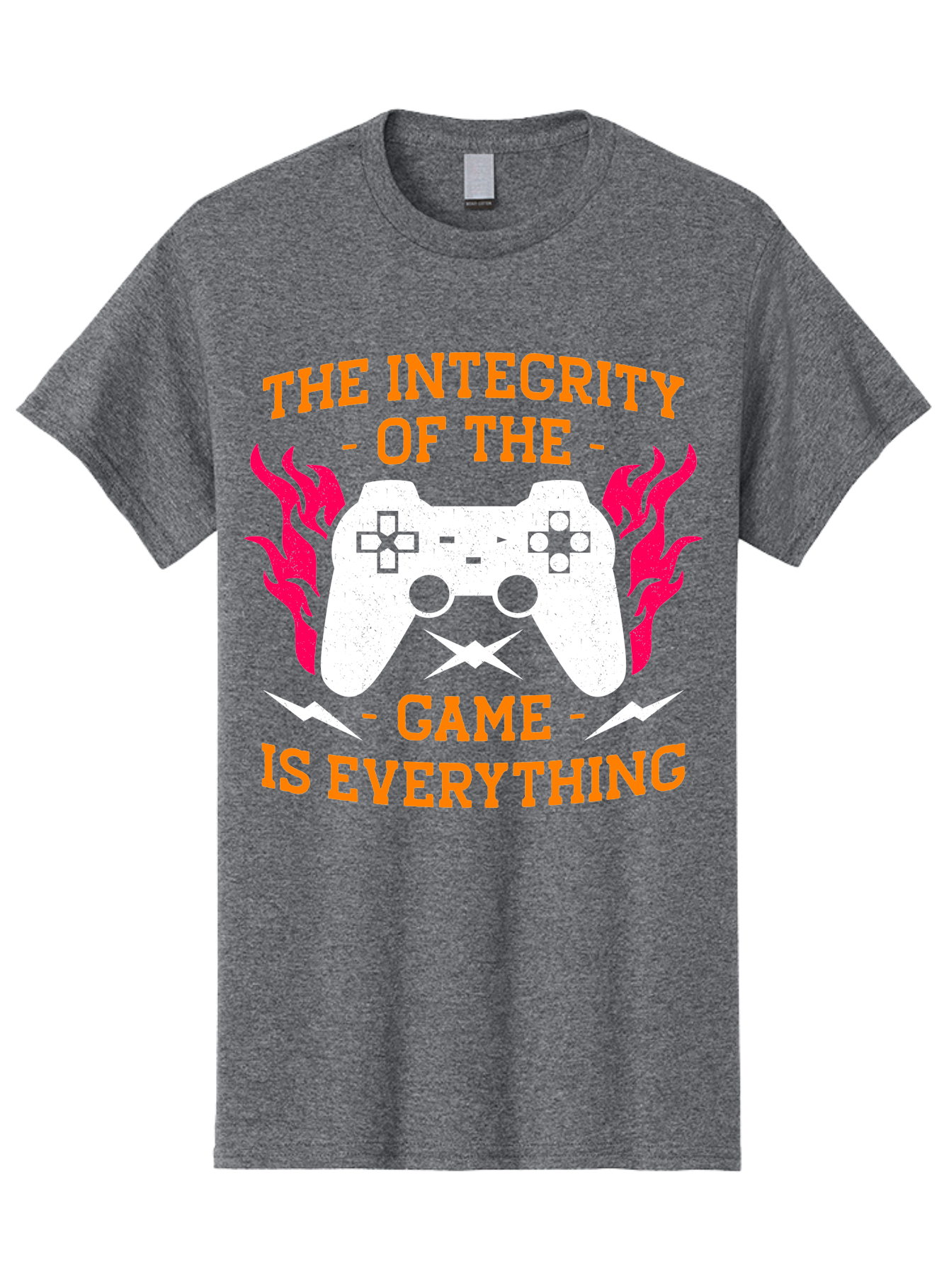 The-Integrity-Of-The-Game-Is-Everything Men'S Graphic Tee, 100% Cotton, Comfortable Casual Summer Wear, Machine Washable, Gaming Quote, Video Game Controller, Gaming Culture, Esports, Fair Play, Gaming Community, Competitive Gaming, -  Aaa663
